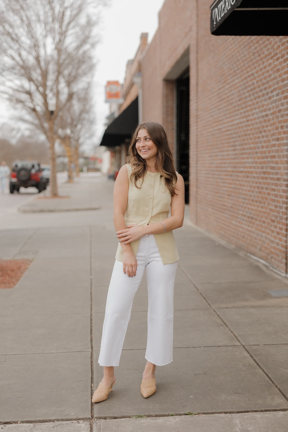 Butter Sleeveless Blazer Top