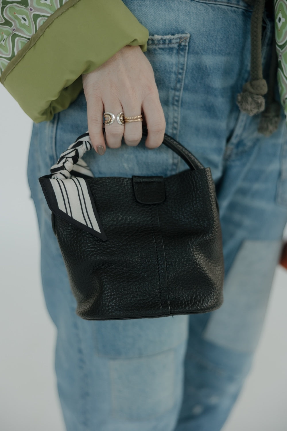 Black Leather Mini Tote