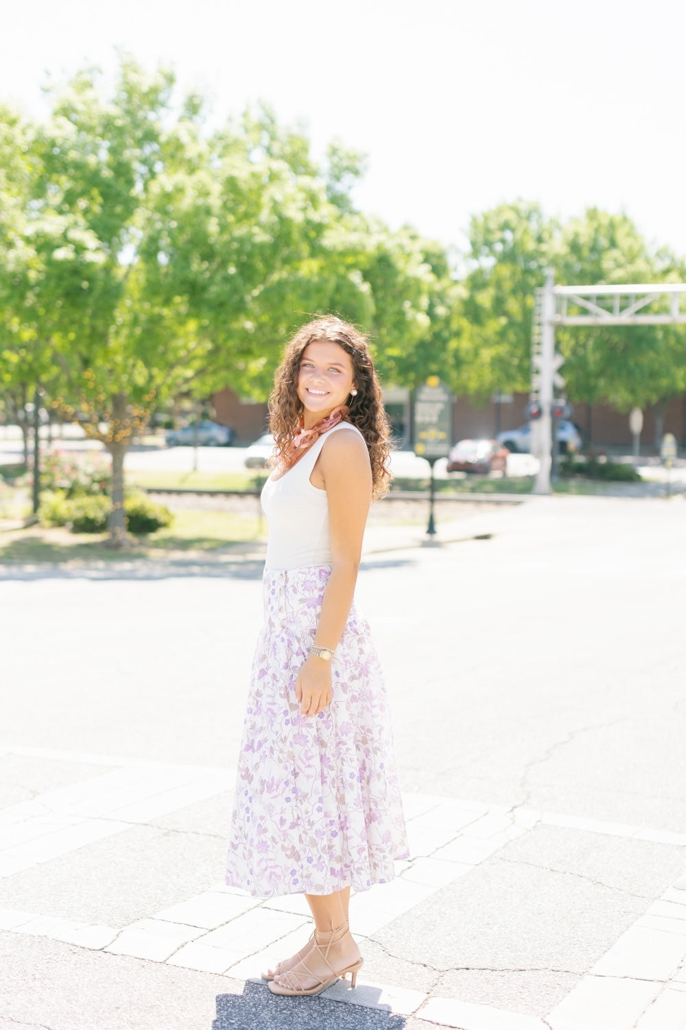 Sherri Lavender Floral Wrap Skirt