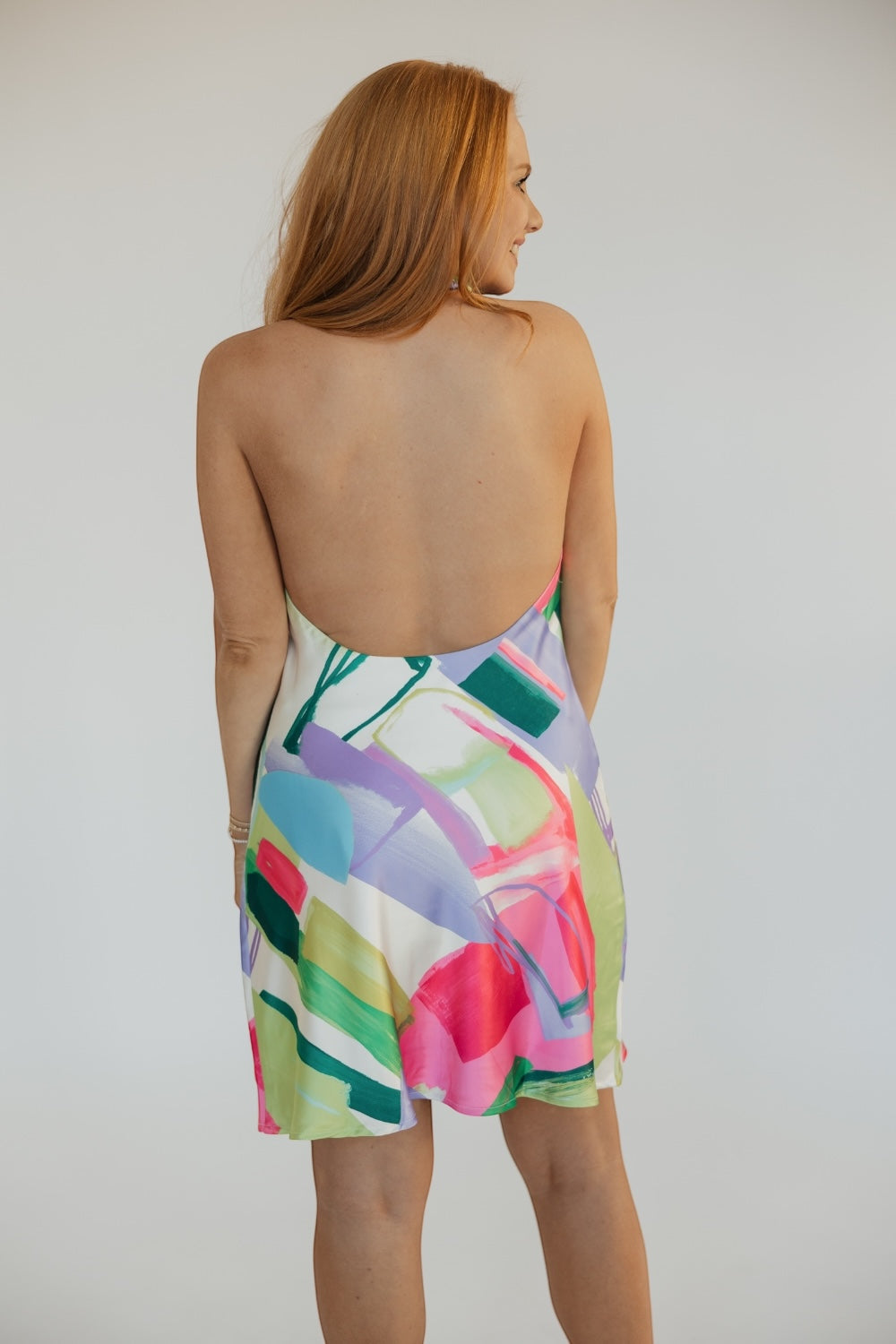 Victoria Abstract Print Mini Dress