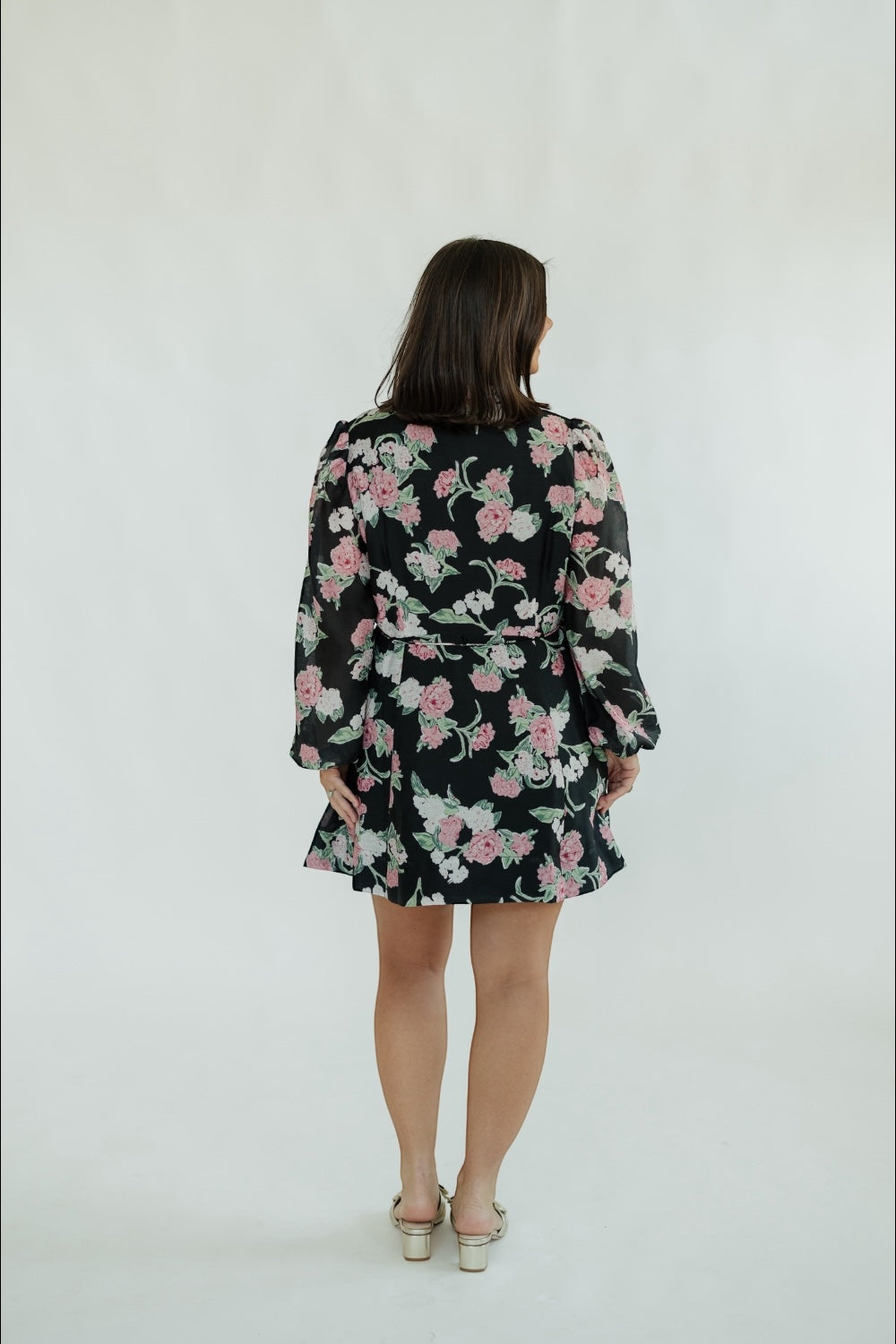 Nina Black Floral Mini Dress