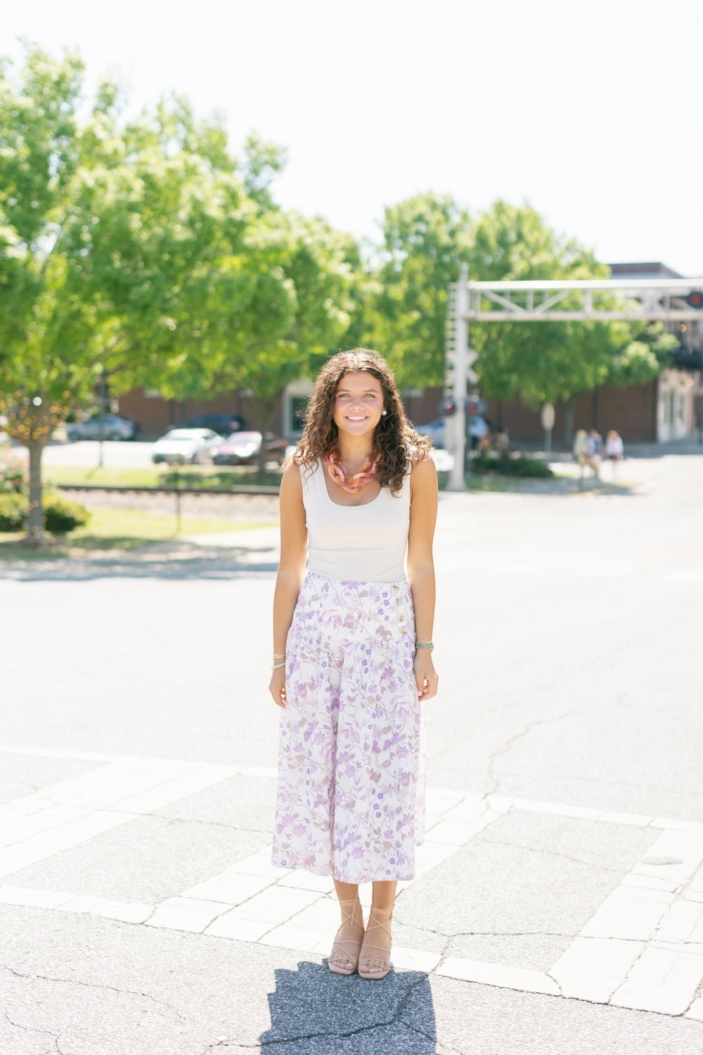Sherri Lavender Floral Wrap Skirt