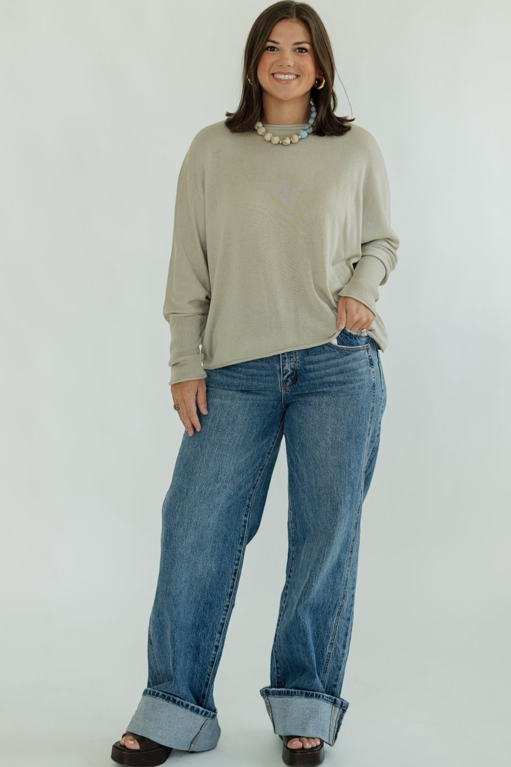 Cassie Boat Neck Dolman Sleeve Sweater