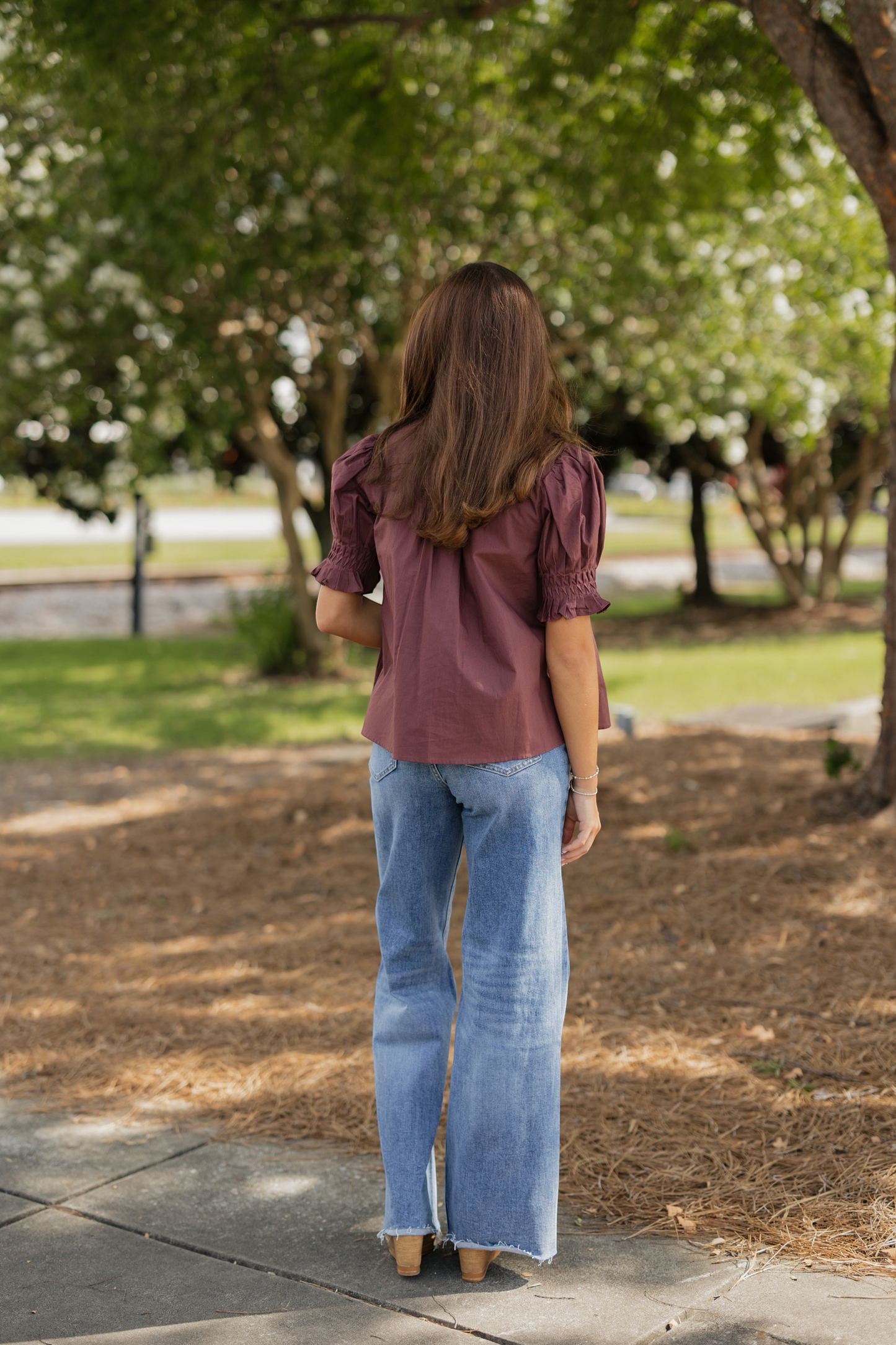 Tucker Plum Tucked Detail Blouse