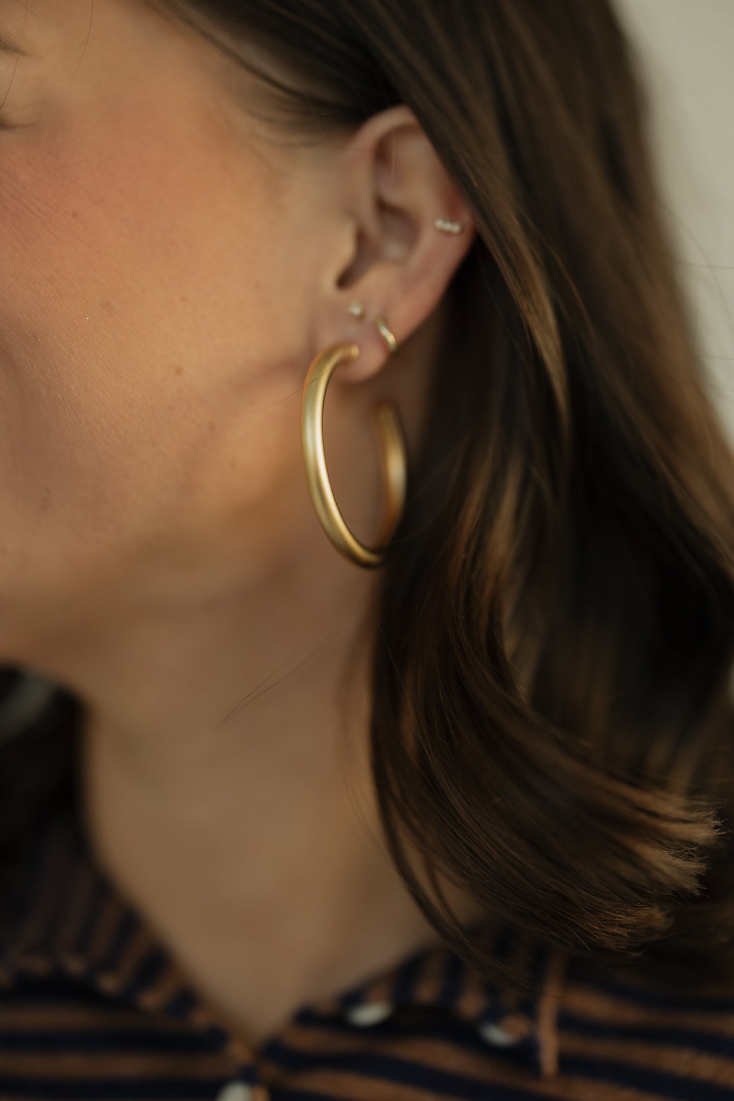Matte Gold Tube Hoops