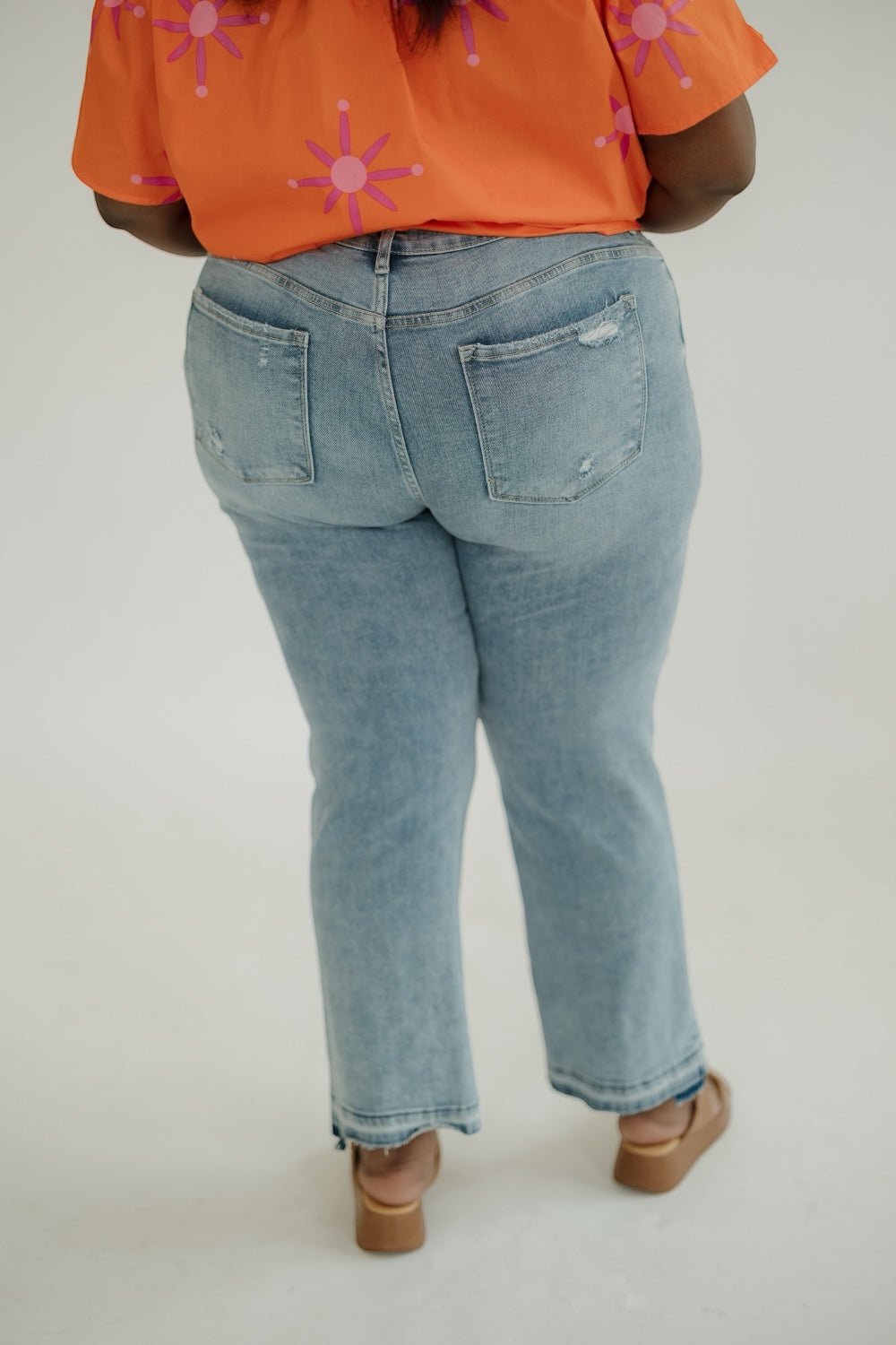 Light Wash Mid-Rise Straight Leg Jean (0-22)