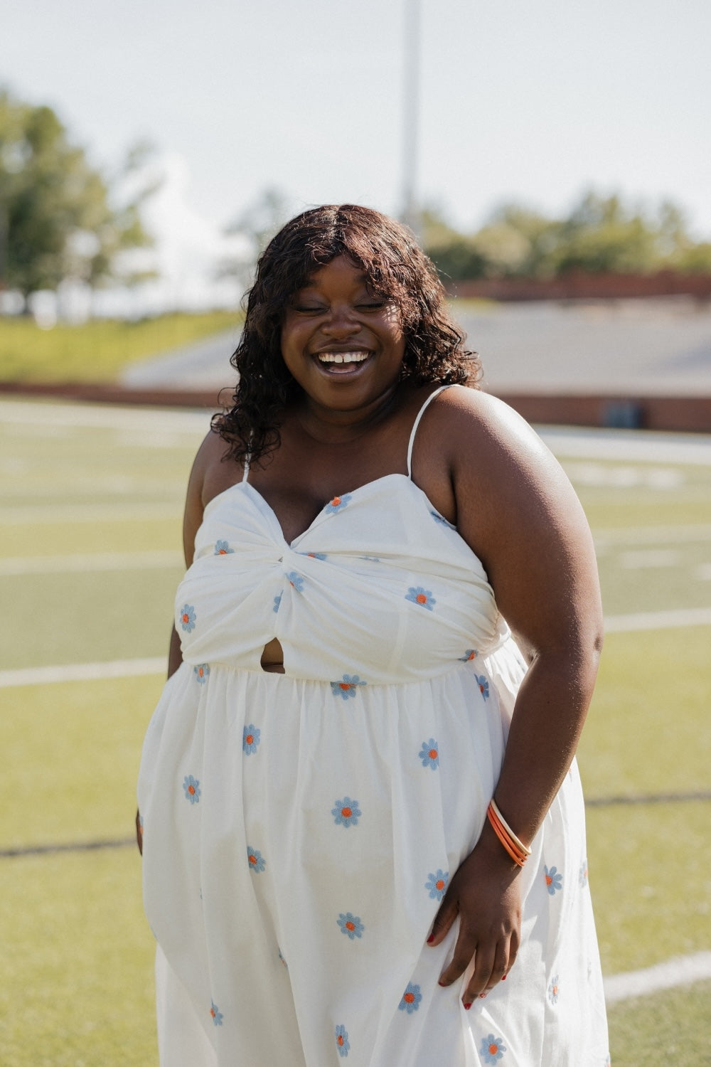 Daisy Embroidered Cut Out Dress (S-3XL)