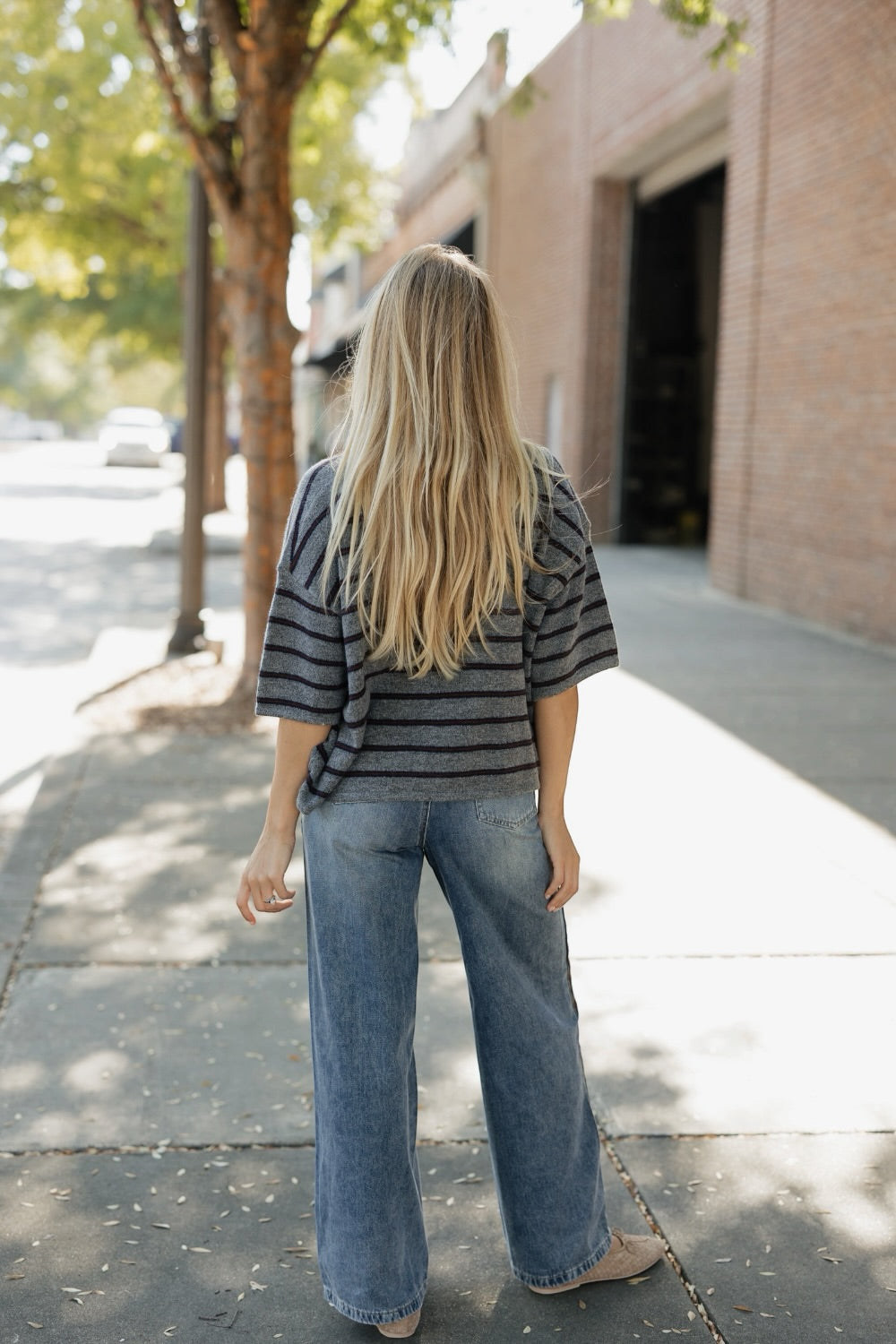 Durango Suede Side Trim Detail Denim Straight Leg Pants (XS-XL)