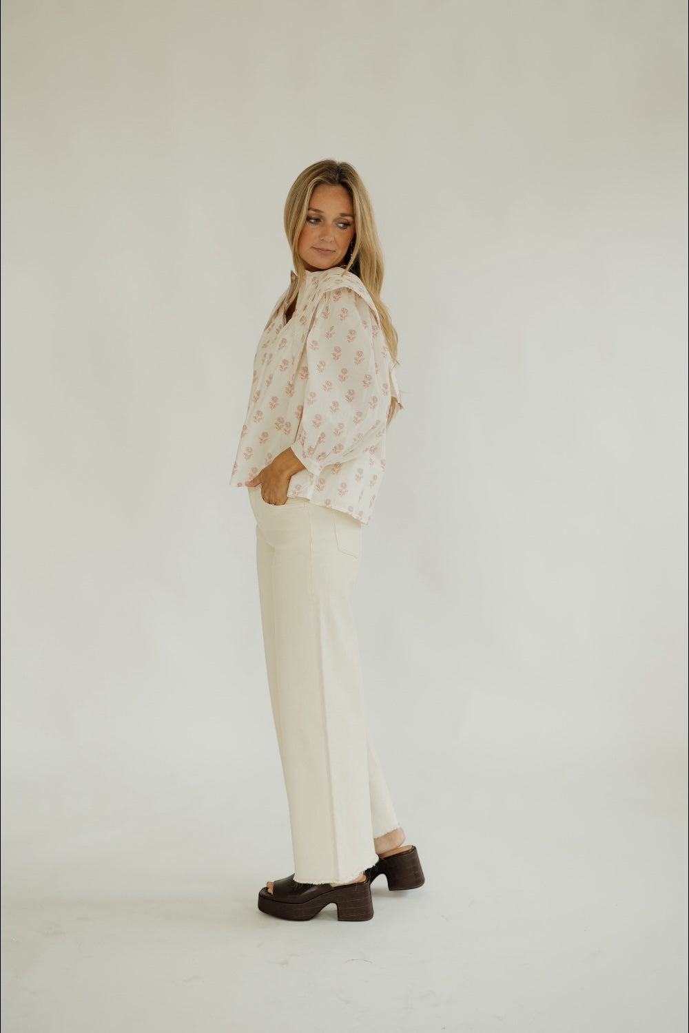 Brady Oversized Collar Floral Blouse