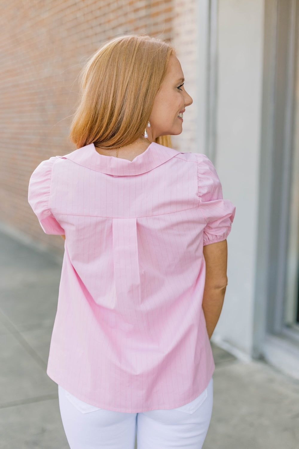 Camille Pink Pinstripe Top (S-3XL)
