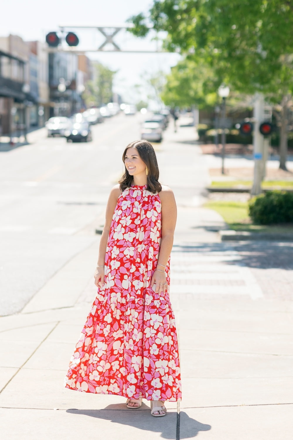 Tremezzo Floral Print Halter Maxi Dress (XS-XL)