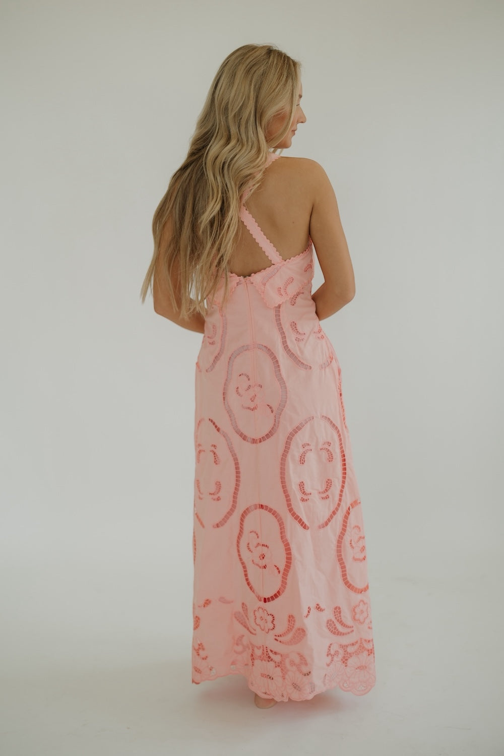 Palermo Coral Embroidered Dress