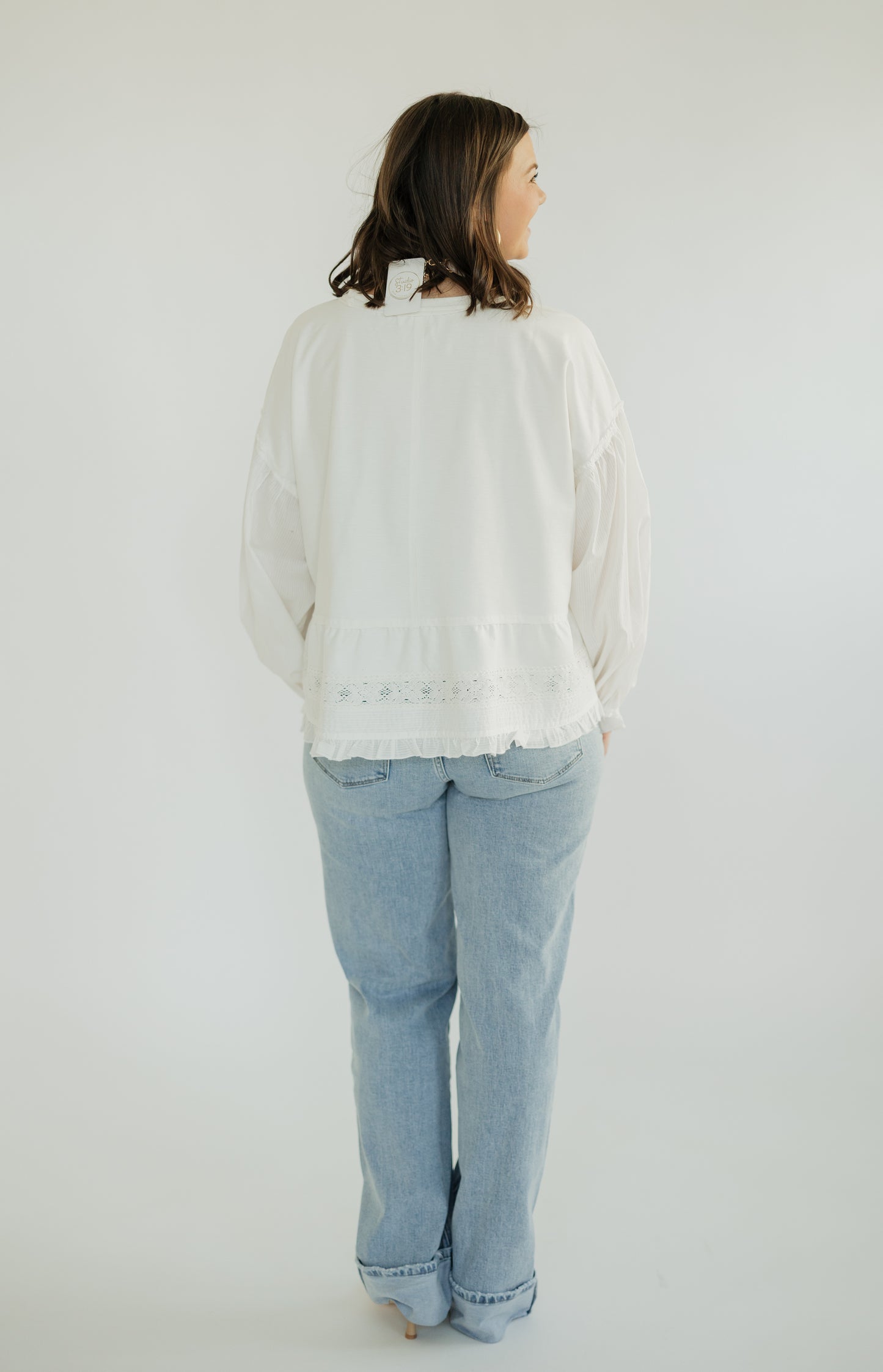 Laci Lace Trim Hem Sweatshirt