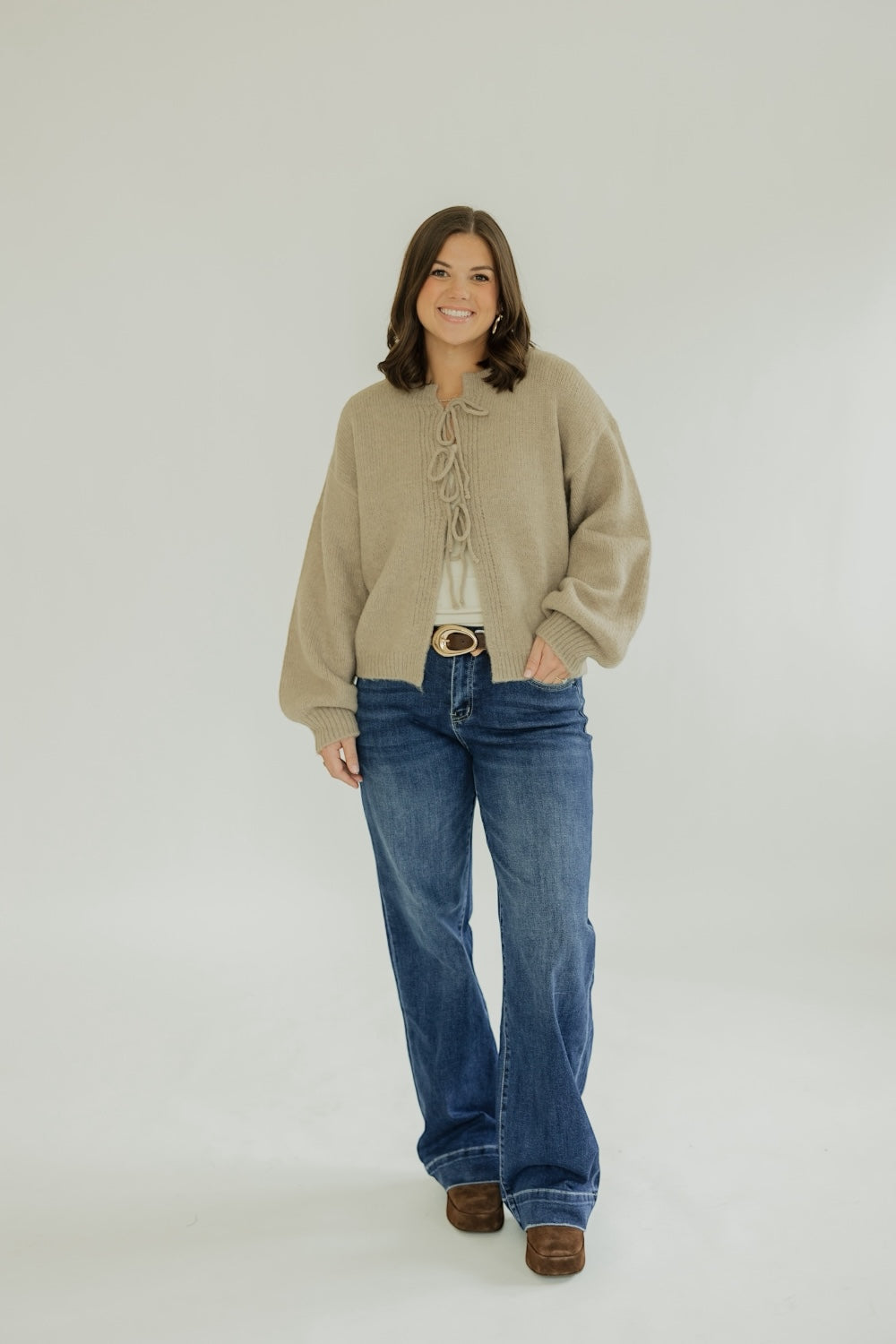 Macchiato Tie Front Sweater Cardigan (XS-XL)