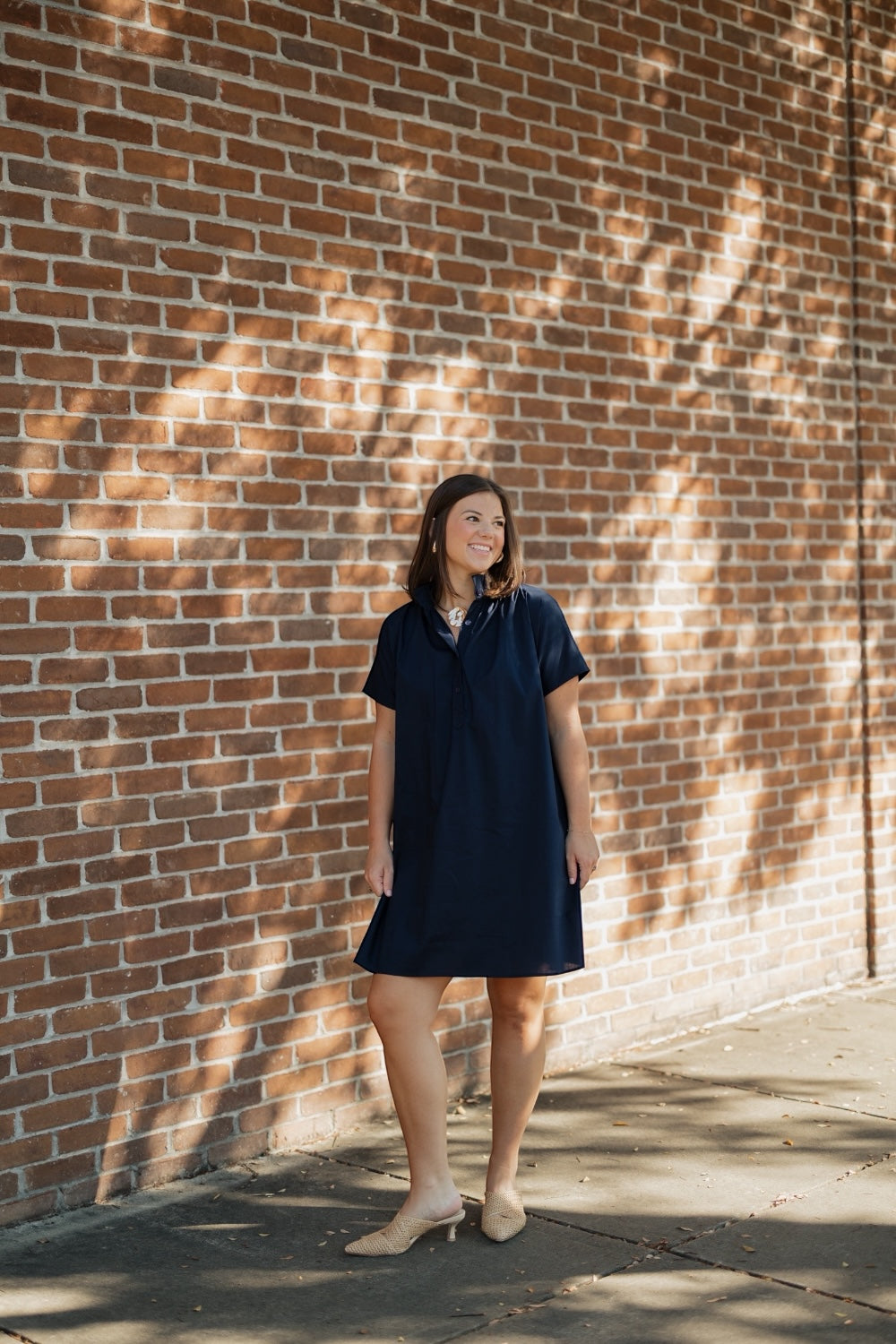 Emma Navy Shift Dress (S-3XL)