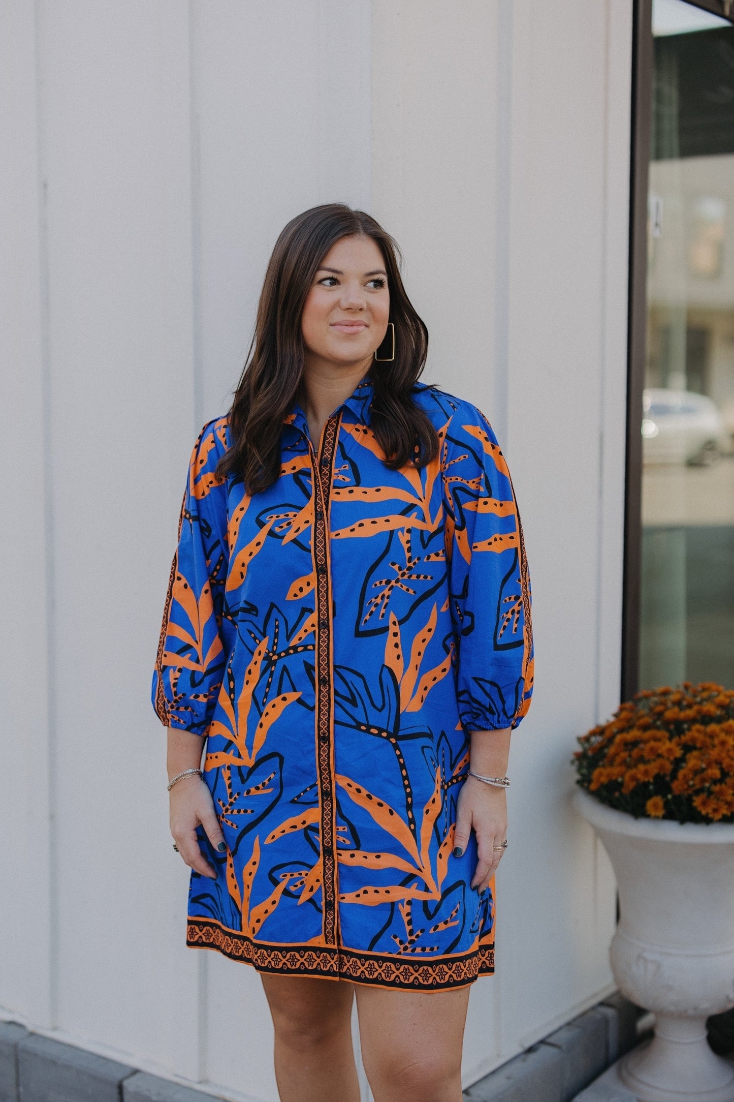 Ava Royal Ferns Button Dress by Maude (XS-XL)