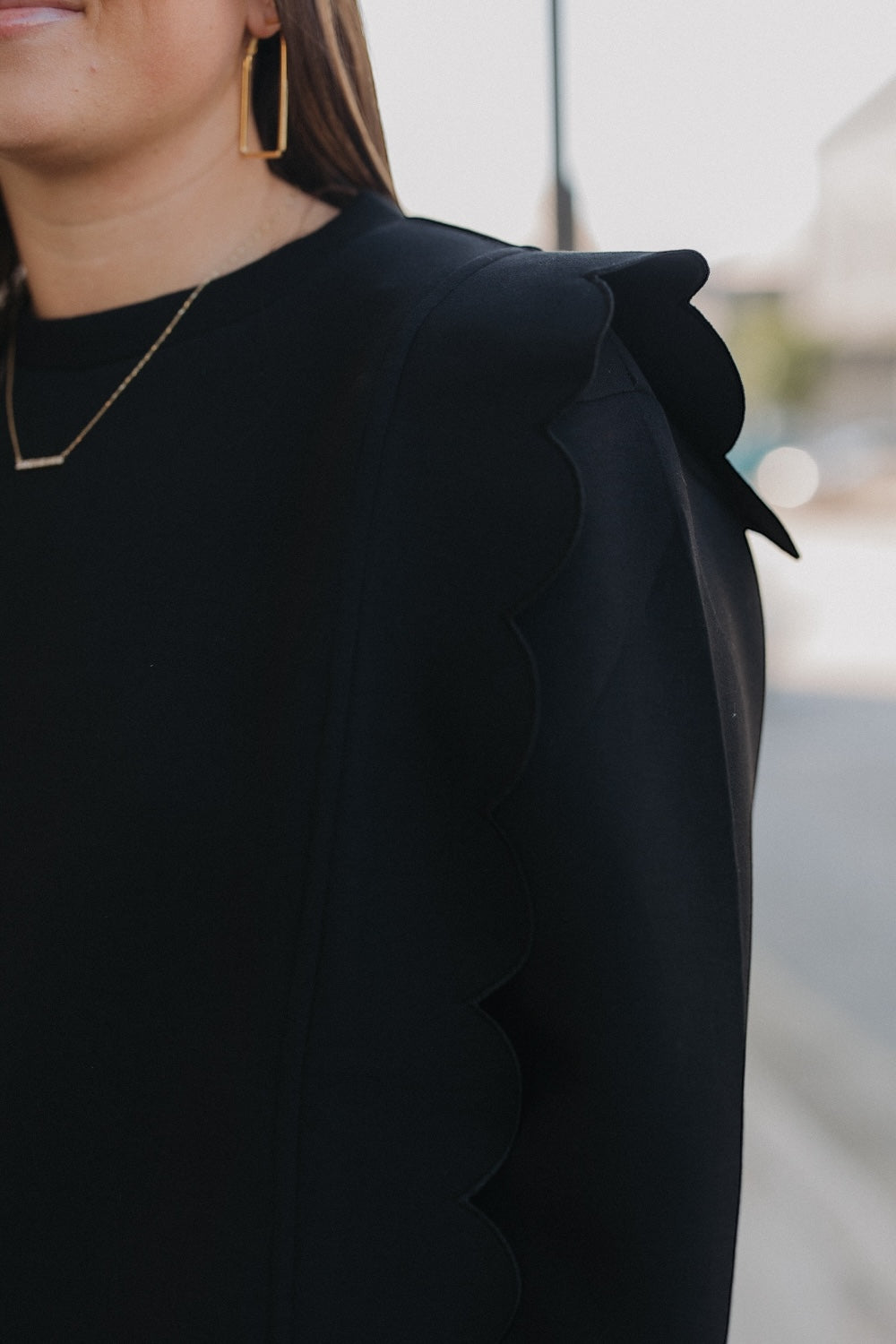 Black Wave Detail Sweatshirt
