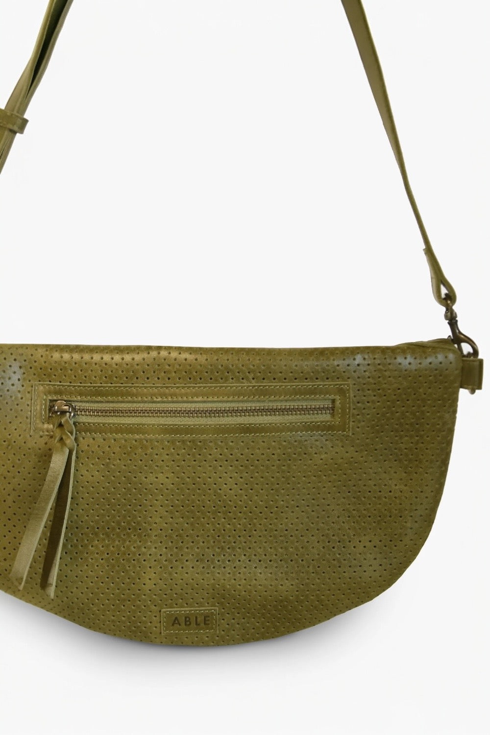 Berkley Belt Bag in Perforated Moss by Able