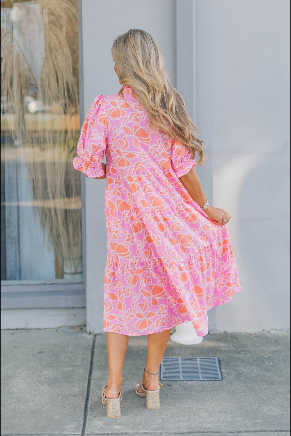 Evie Blossom Breeze Coral Midi Dress (XS-2XL)