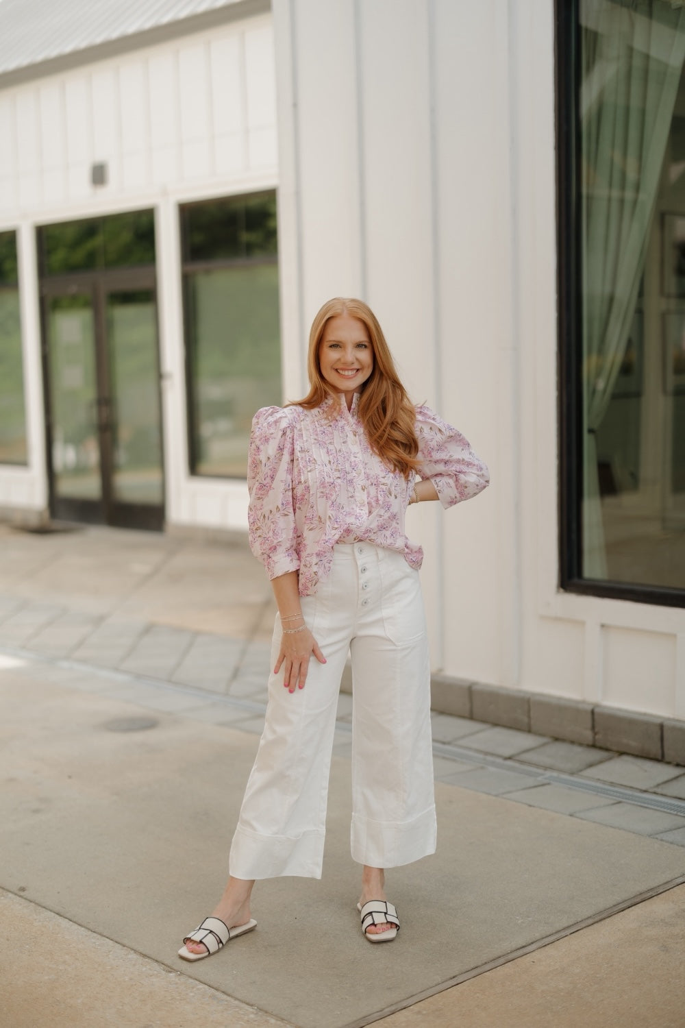 Penelope Purple Pleated Front Blouse