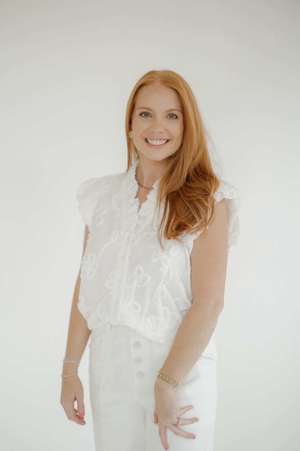 Wendy Ruffle Collar Top (S-2XL)