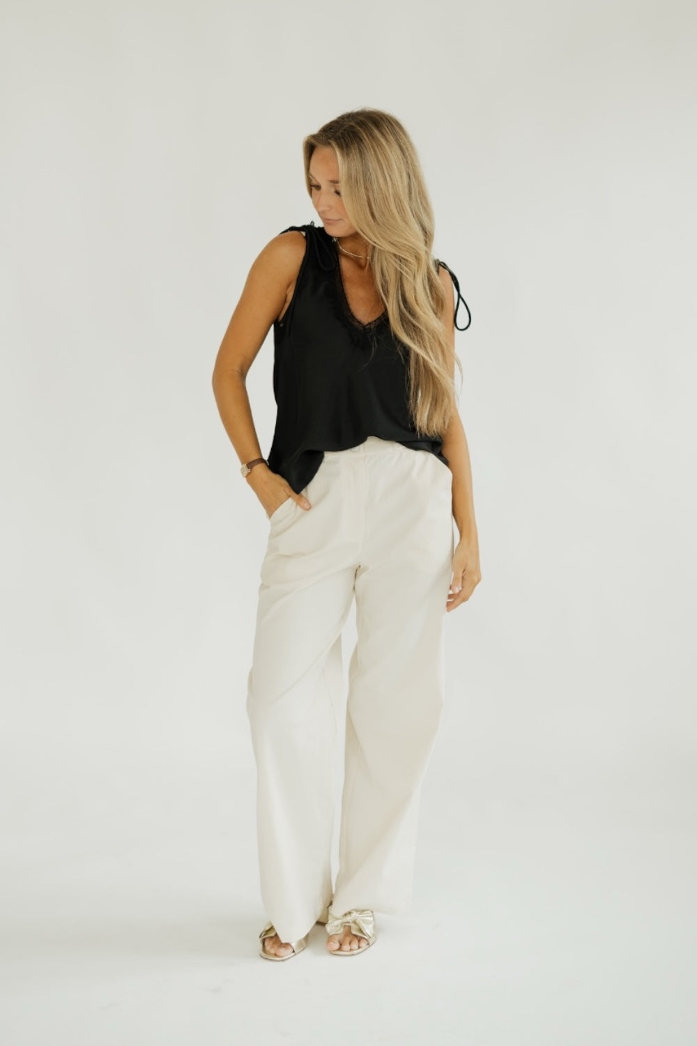 Black Satin Lace Cami (XS-XL)