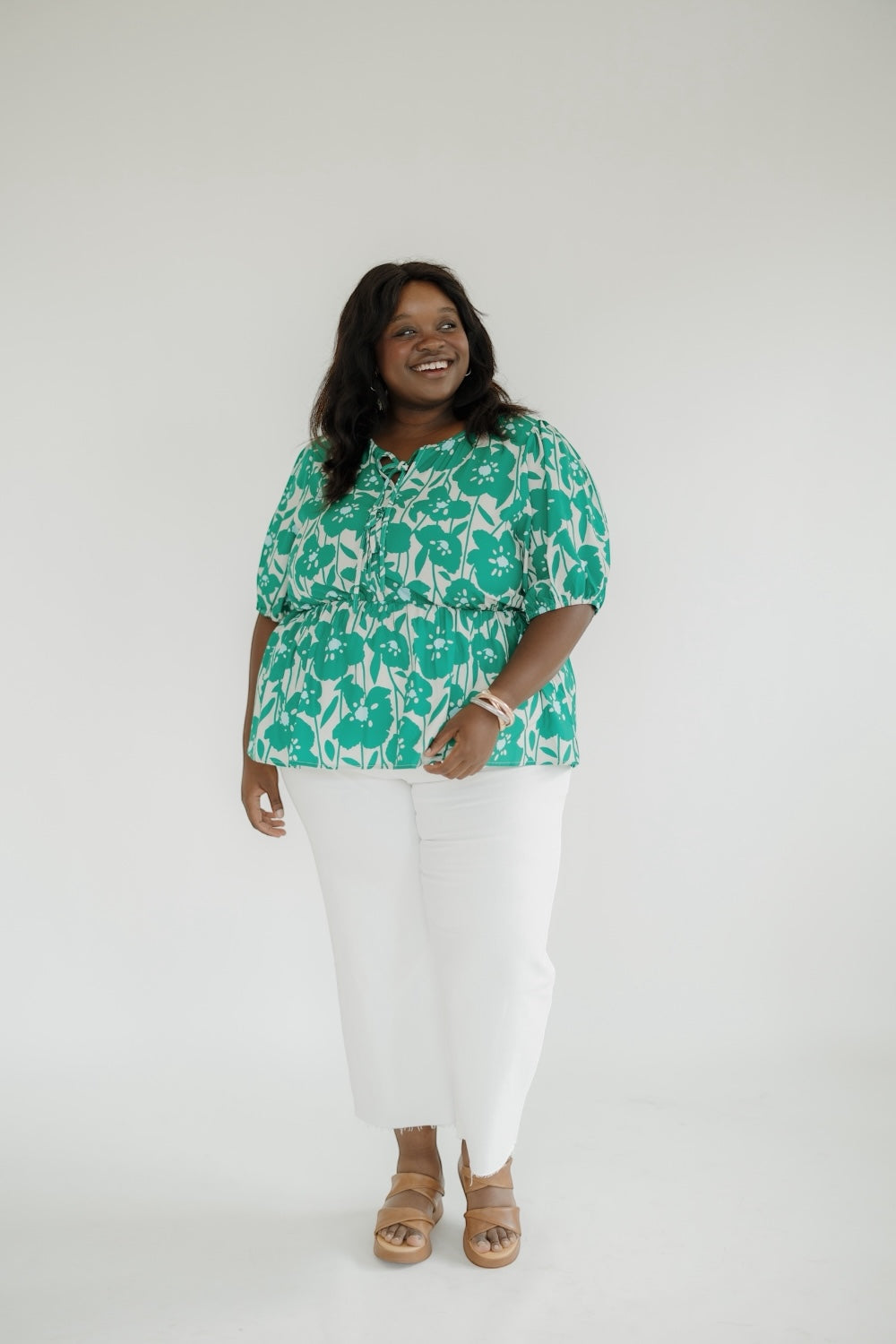 Sara Floral Peplum Top (S-3XL)