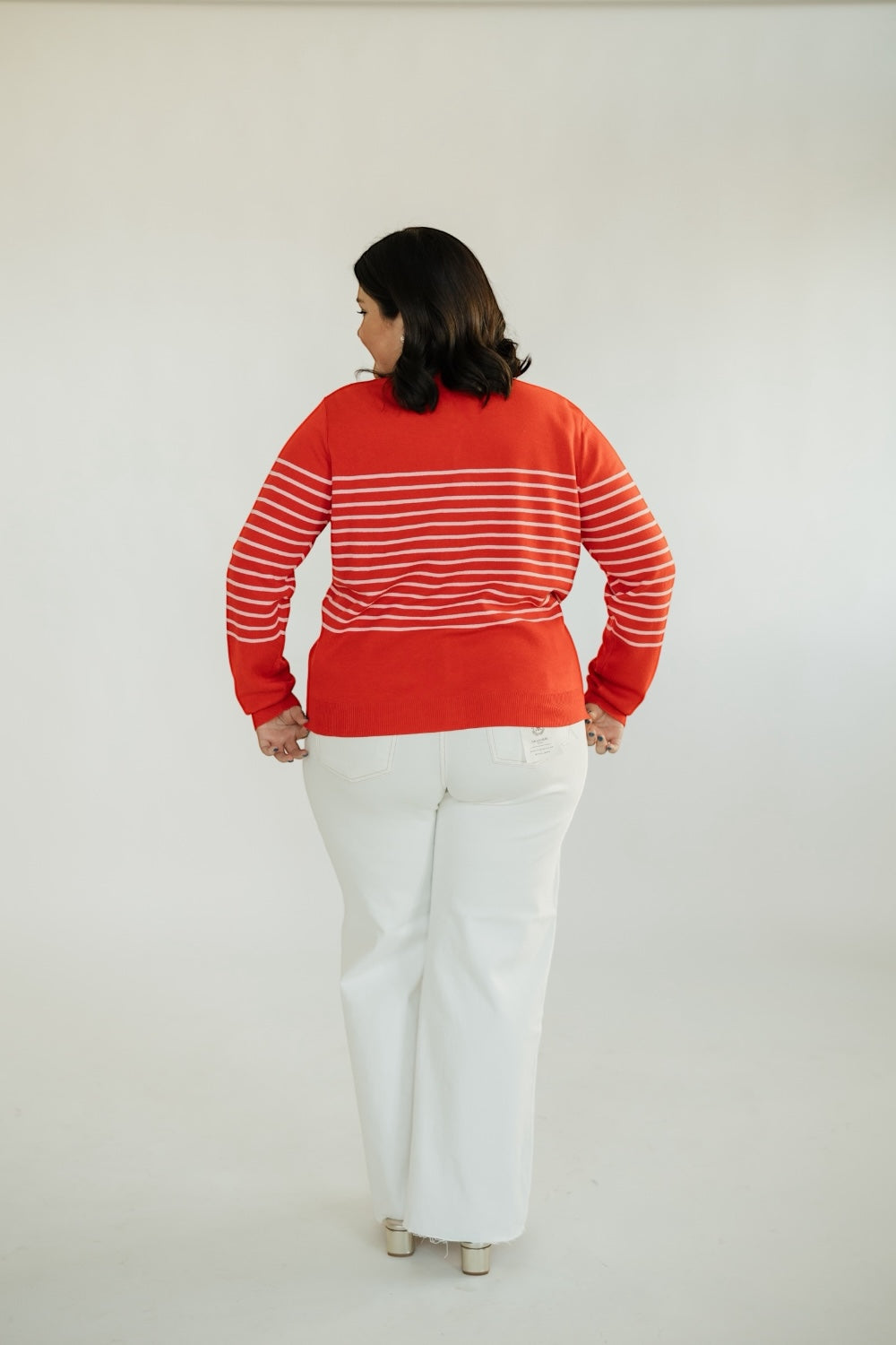 Liz Red/Pink Striped Cardigan (XS-XL)