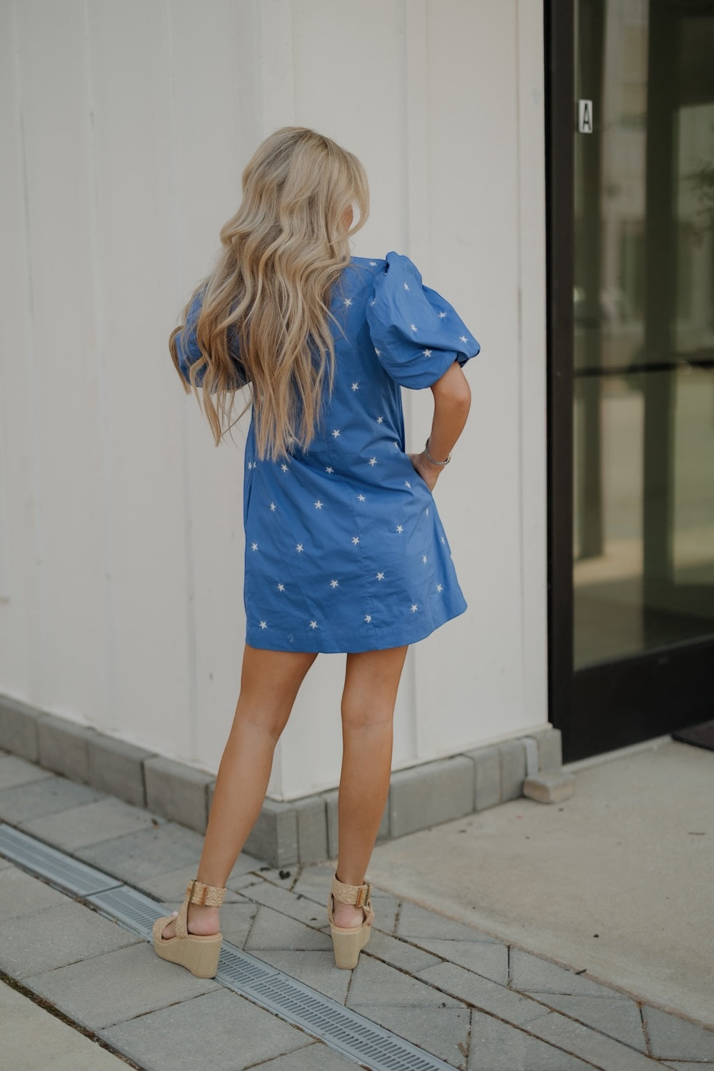 Star Embroidered Mini Dress