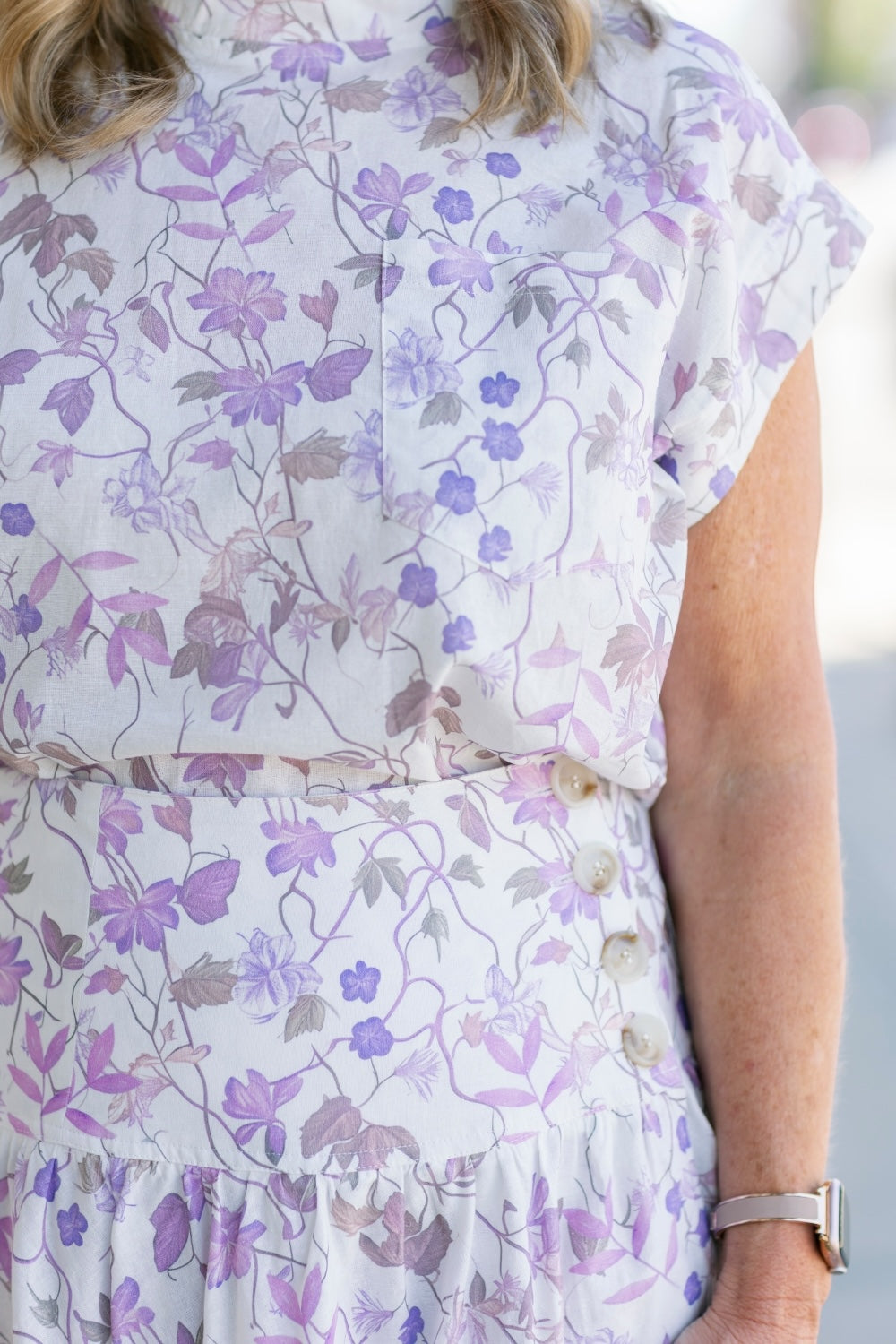 Sherri Lavender Floral Wrap Skirt