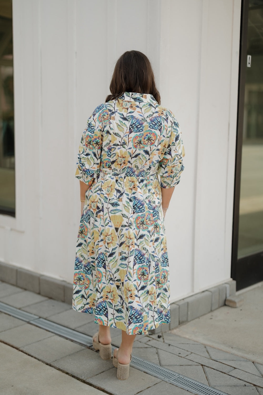 Maya Floral Button Down Midi Dress