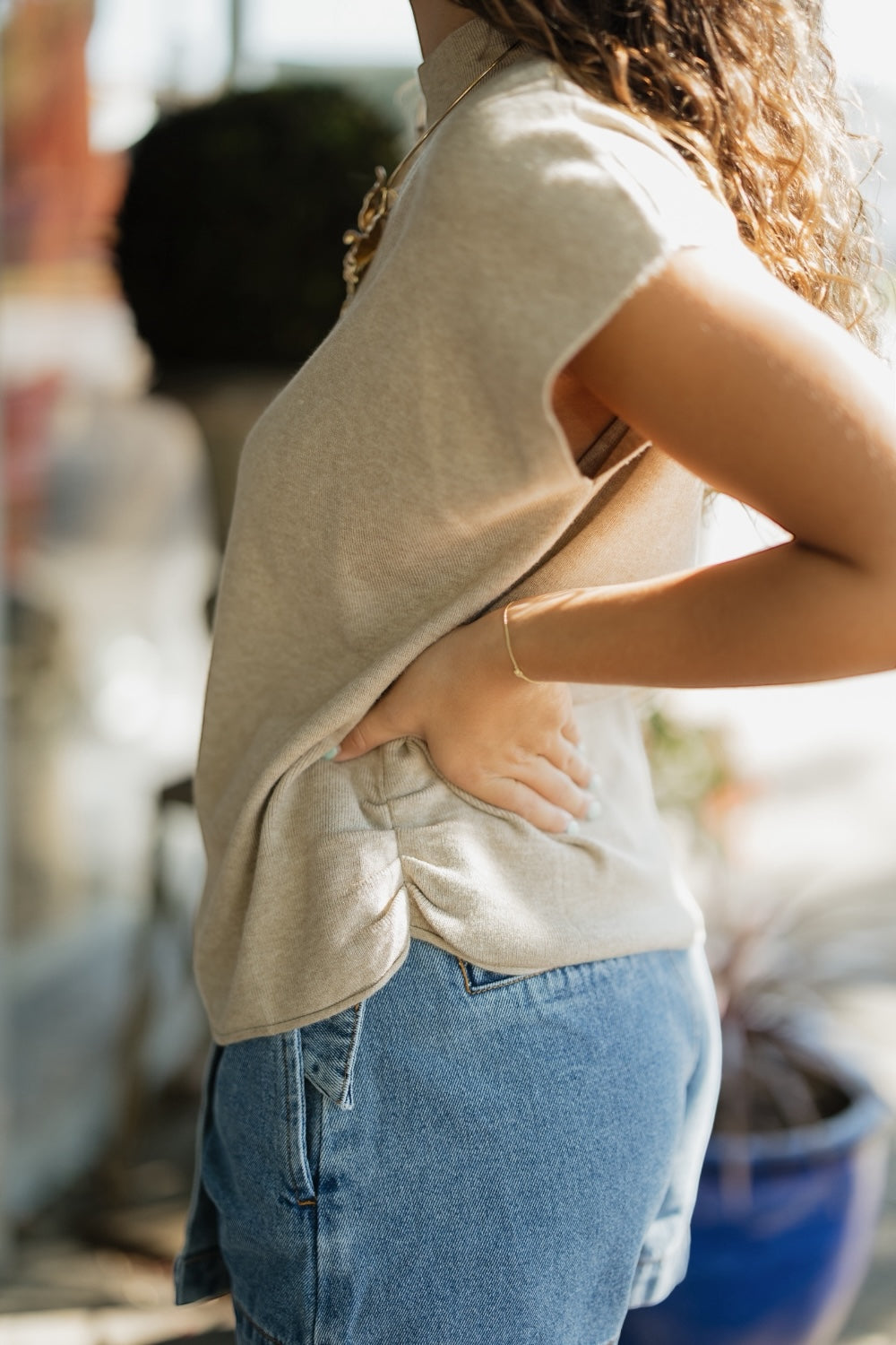 Adrienne Taupe Sweater Vest