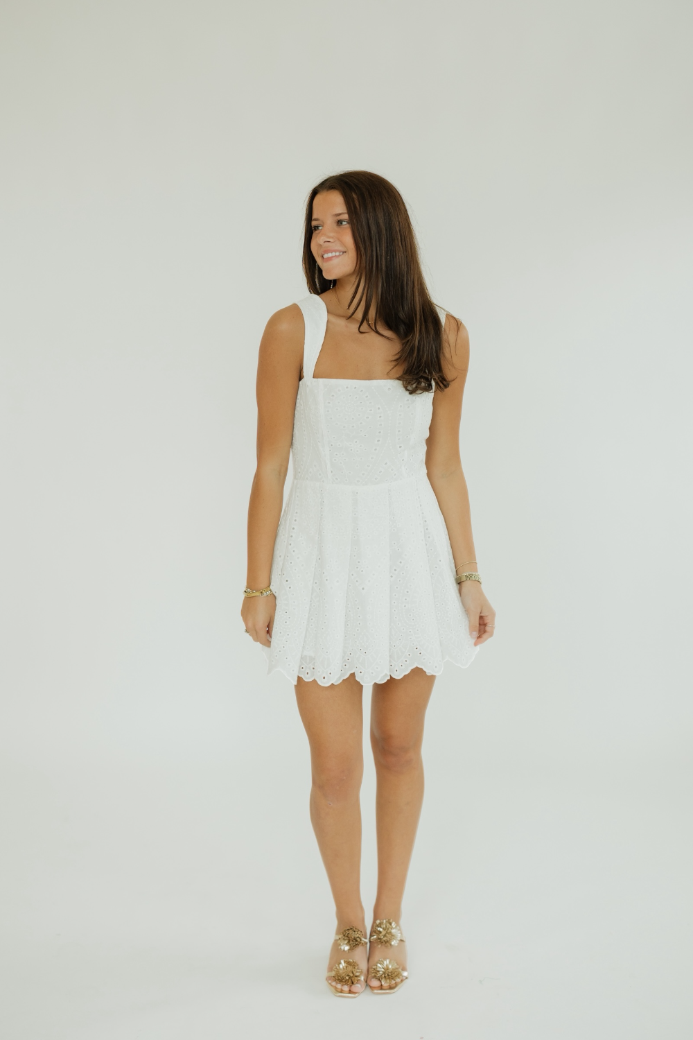 Kylie White Eyelet Romper