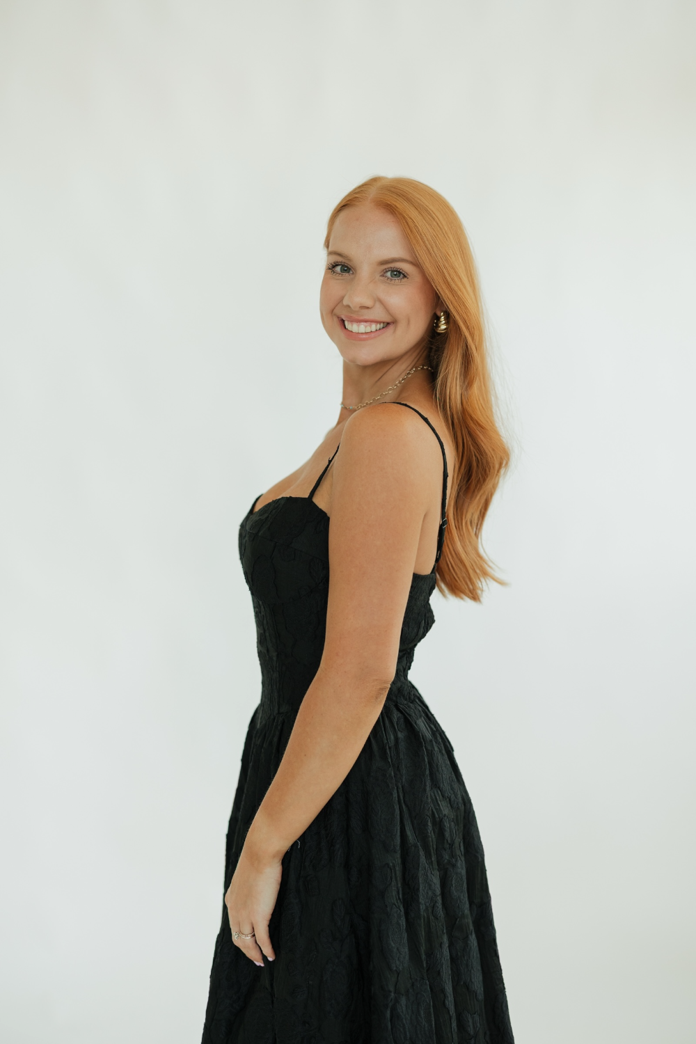 Ingrid Black Midi Dress