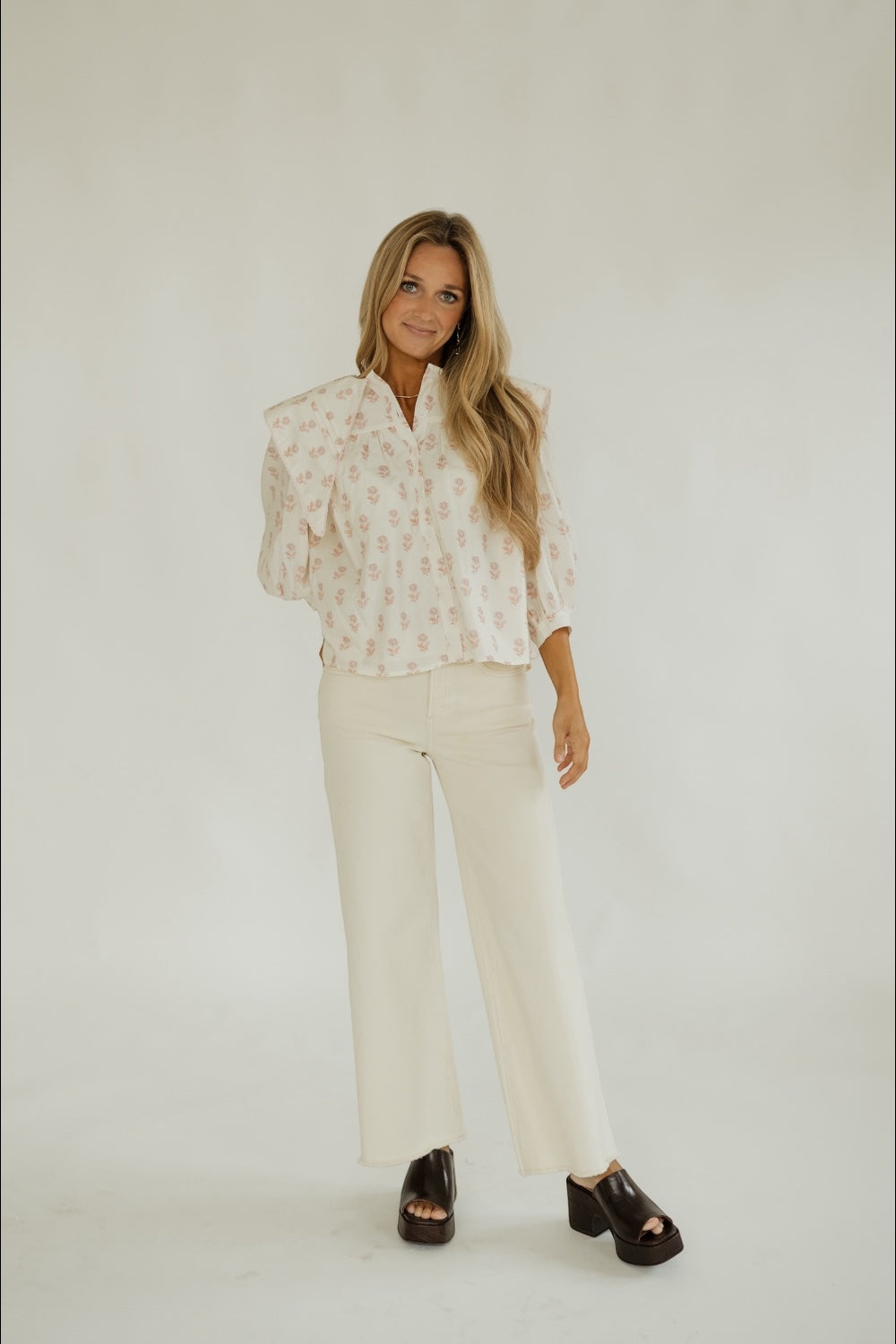 Brady Oversized Collar Floral Blouse