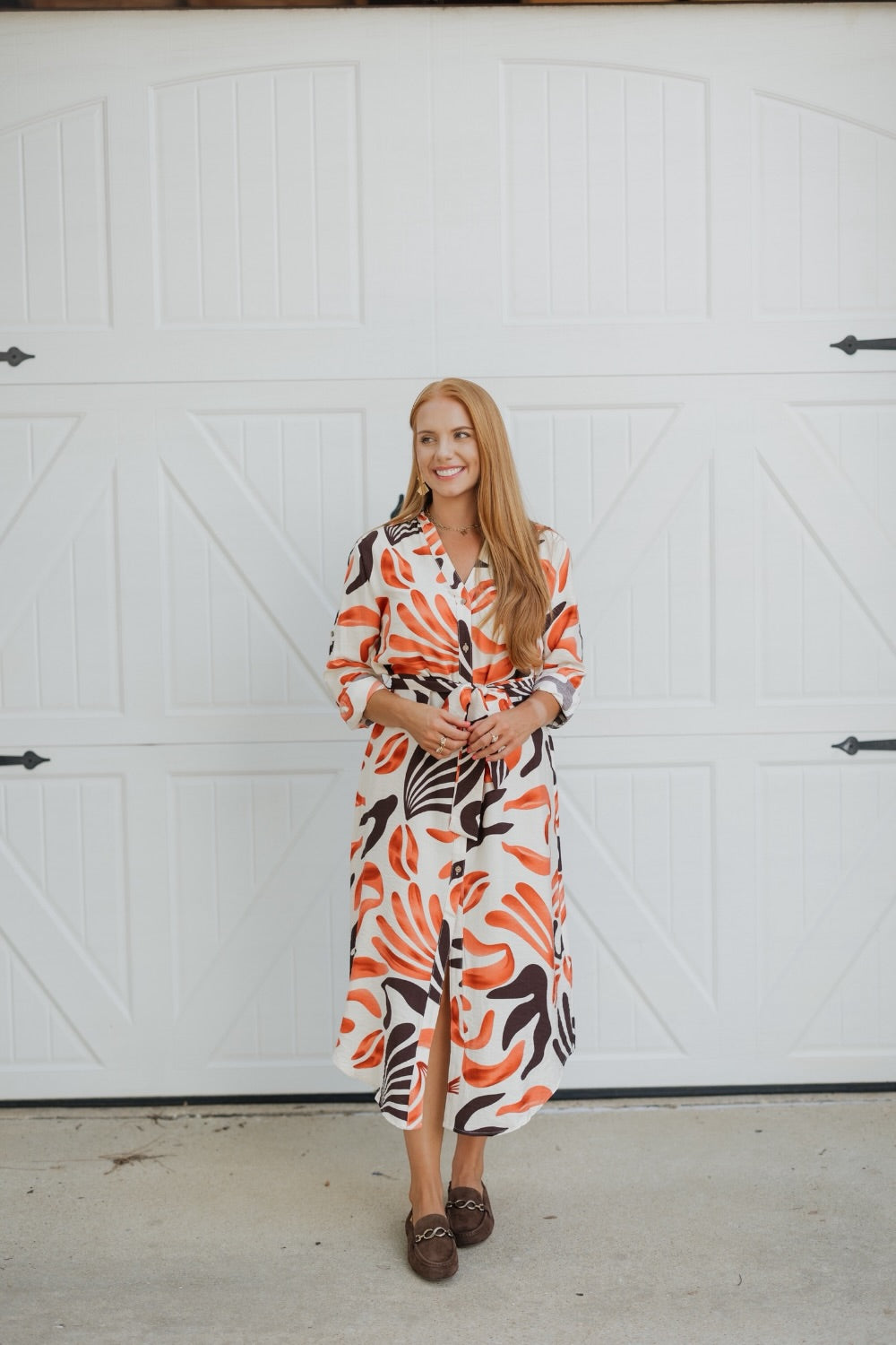 Sunset Brush Shirt Dress