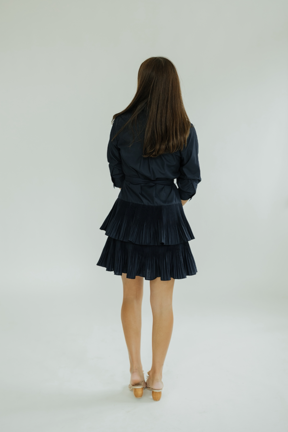 Gracie Navy Tiered Mini Dress