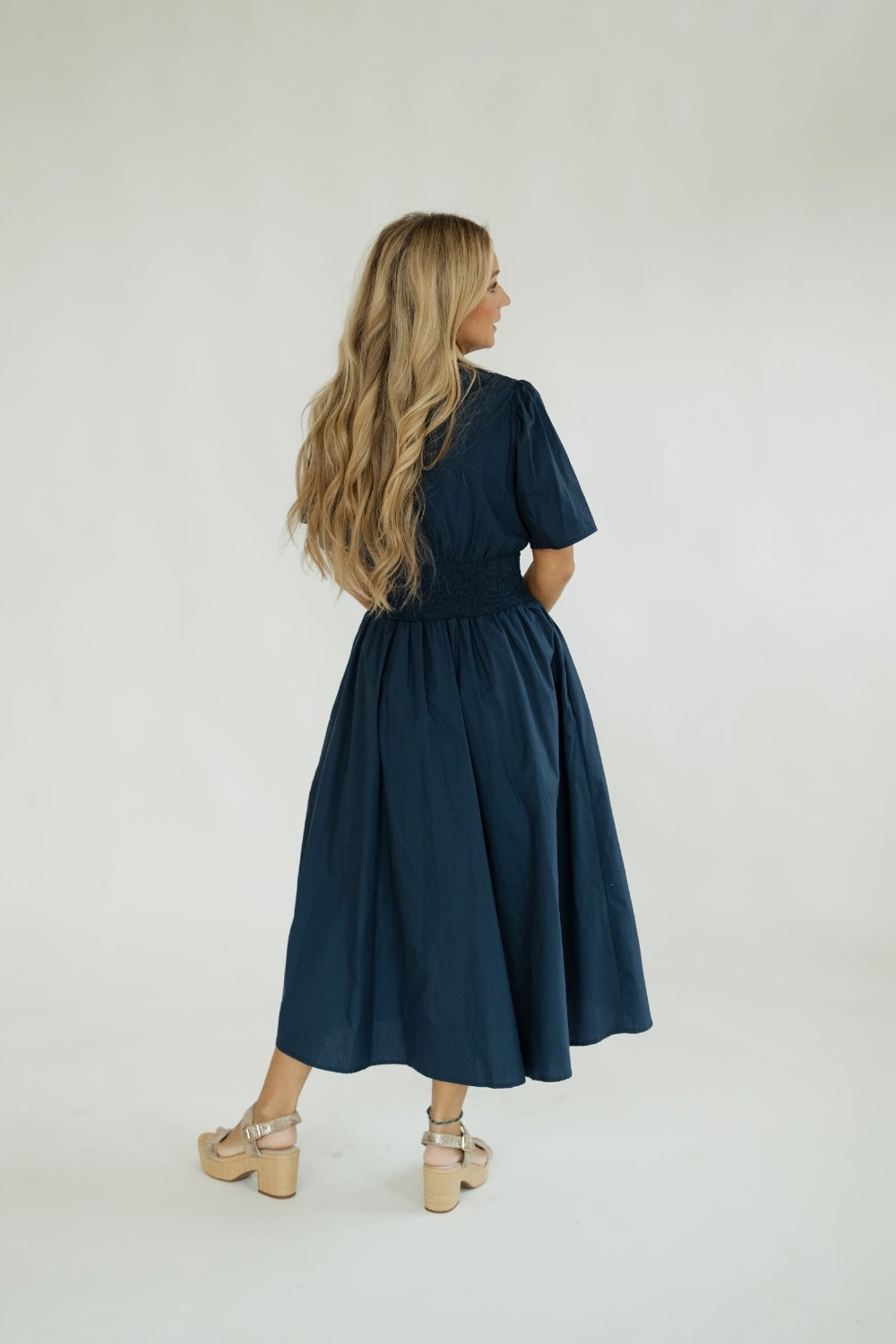 Denise Navy Zip Front Dress