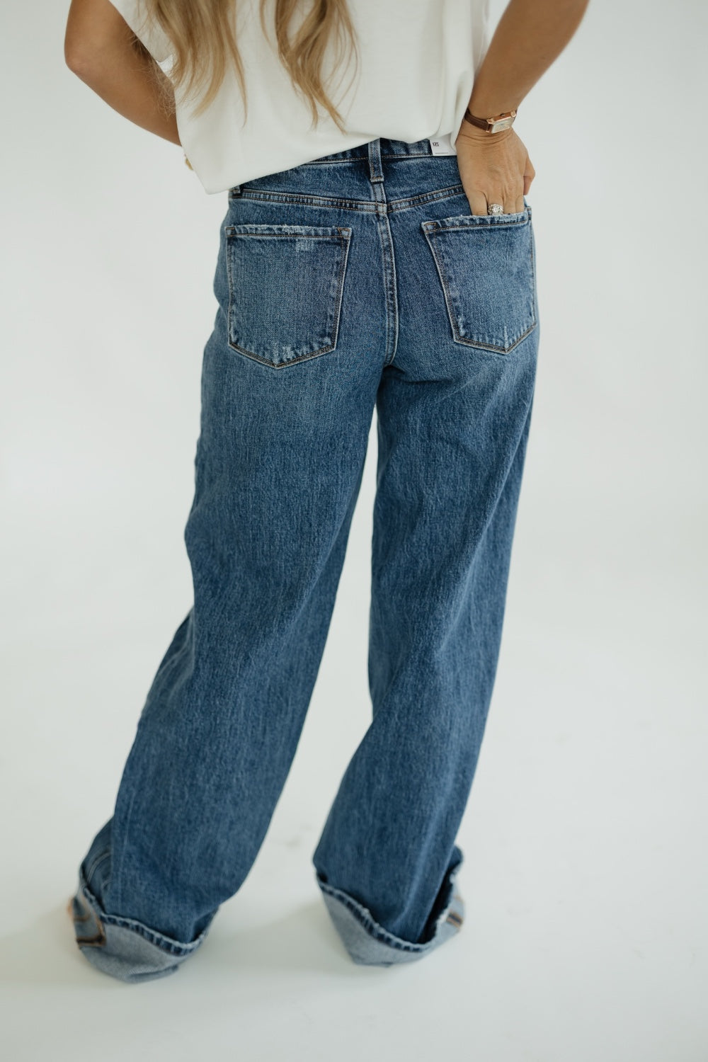 High Rise Cuffed Baggy Jean