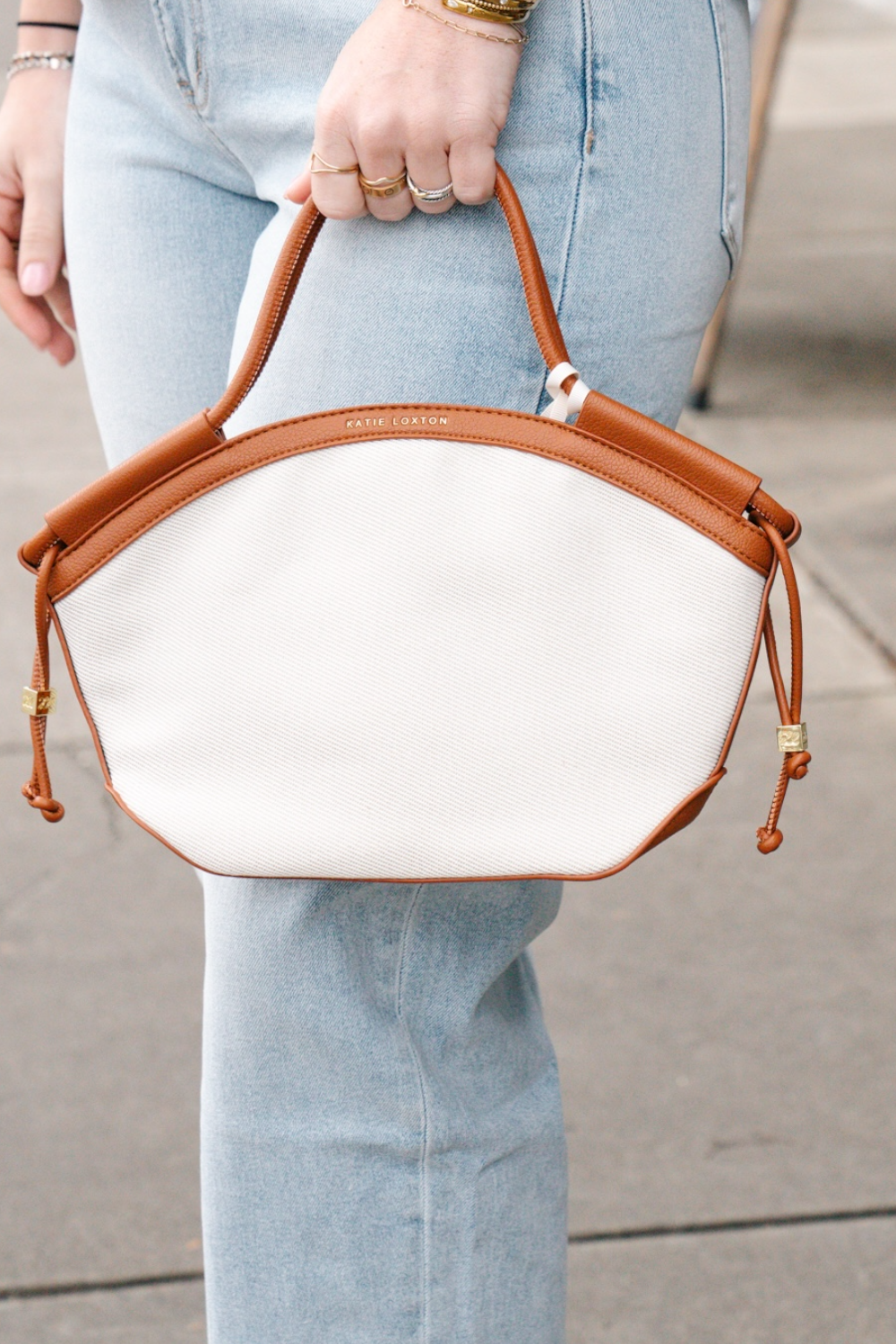 Florence Mini Canvas Tote Bag in Cognac