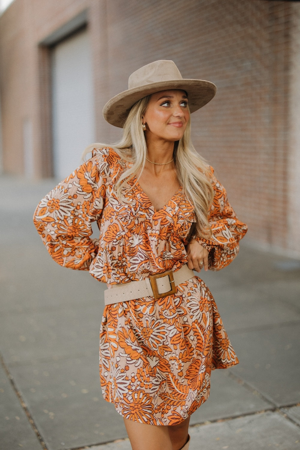 Sadie Salmon Printed Dress (S-3XL)