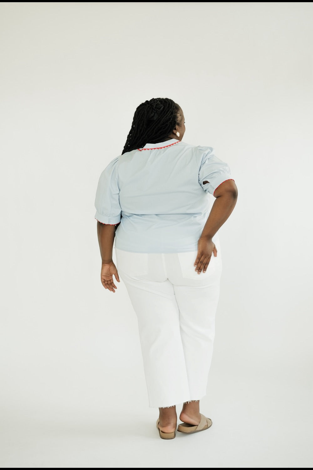 The Elaine Top in Light Blue