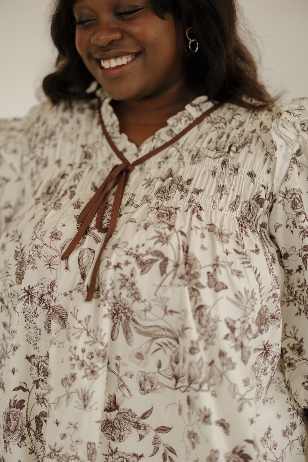 Susannah Brown Floral Blouse (S-2XL)