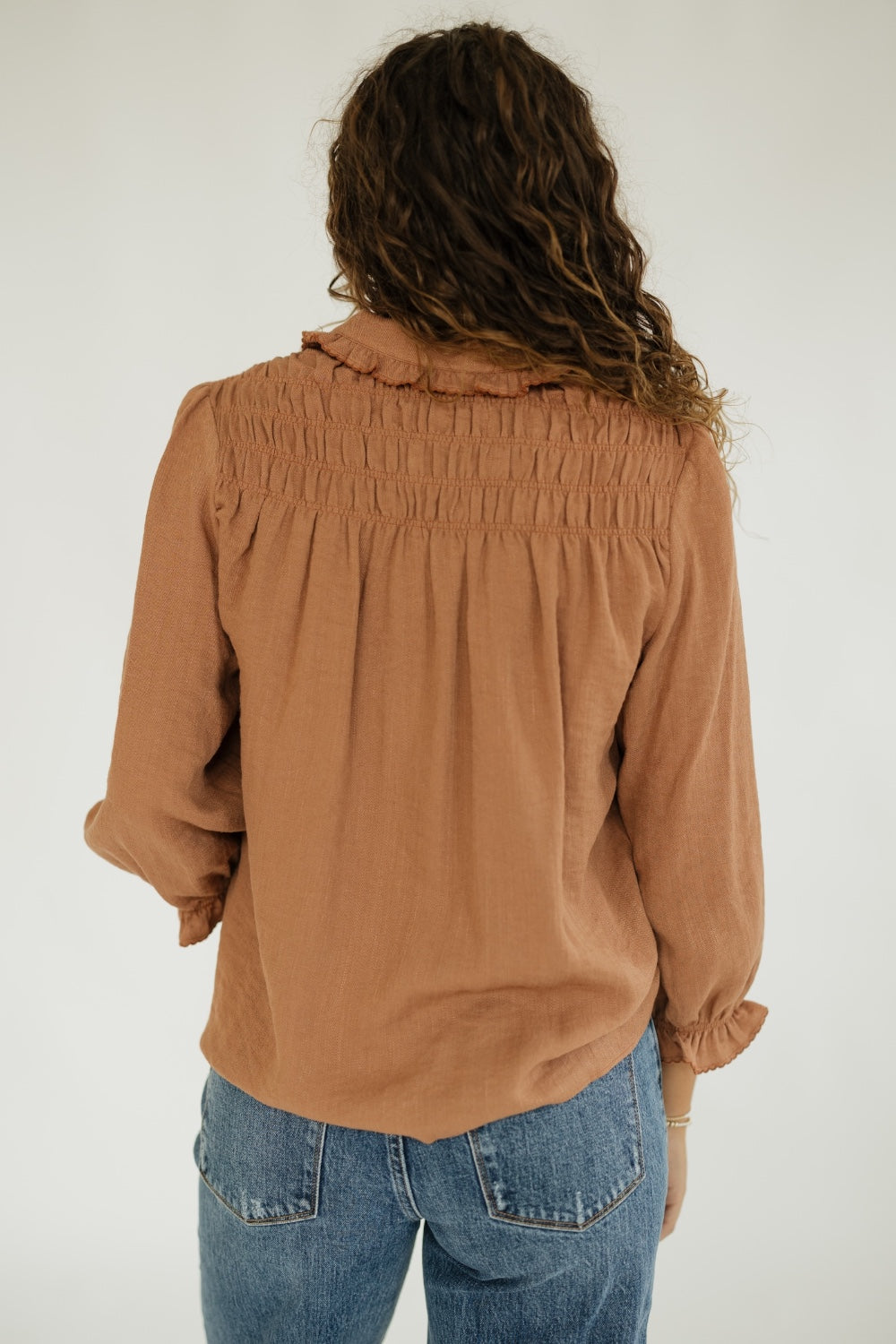 Laurel Rust Ruffle Collar Top