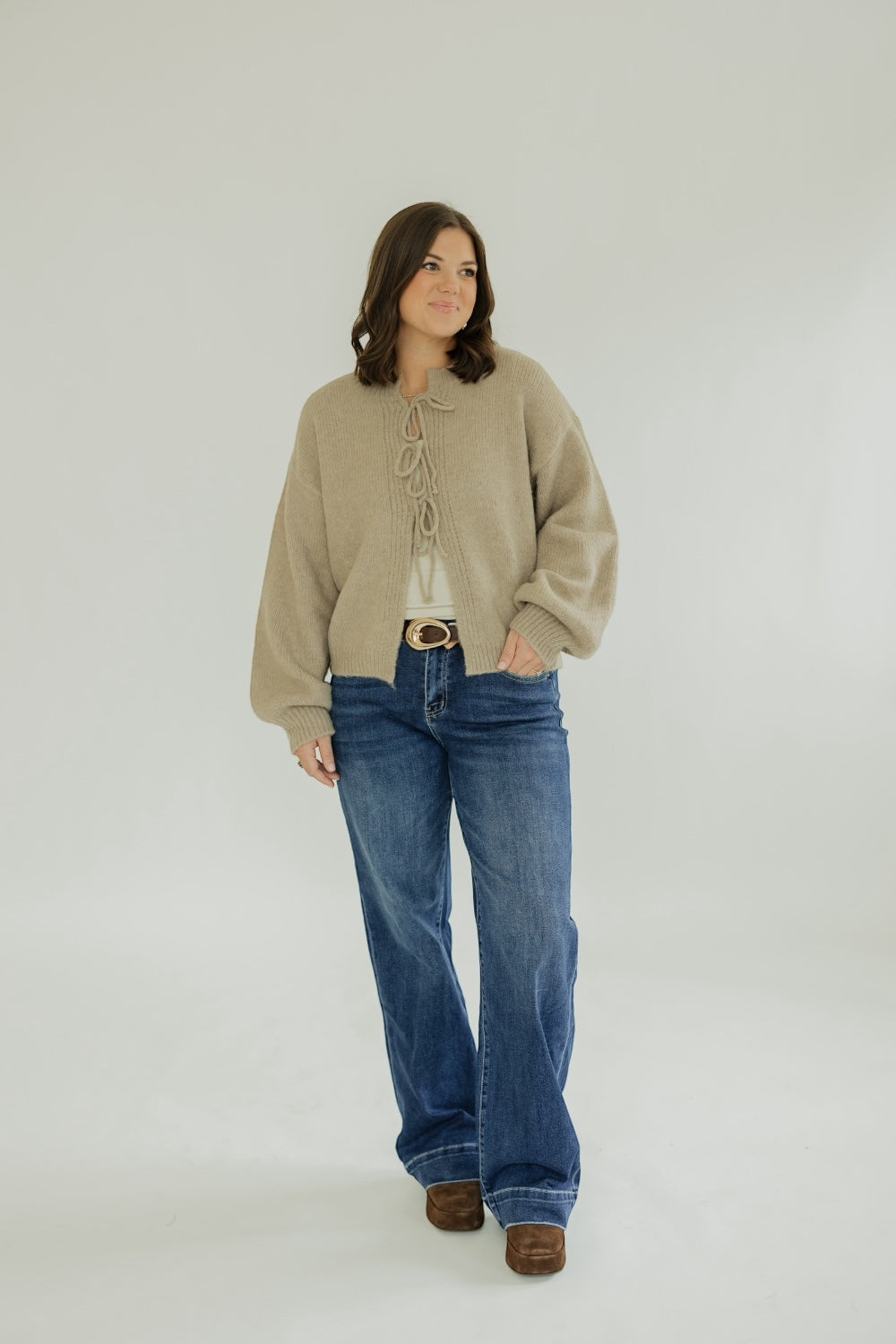 Macchiato Tie Front Sweater Cardigan (XS-XL)