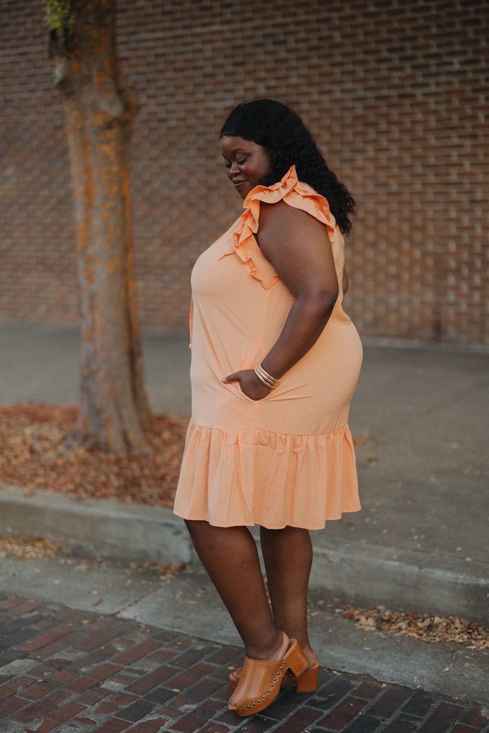 Perry Peach Babydoll Dress