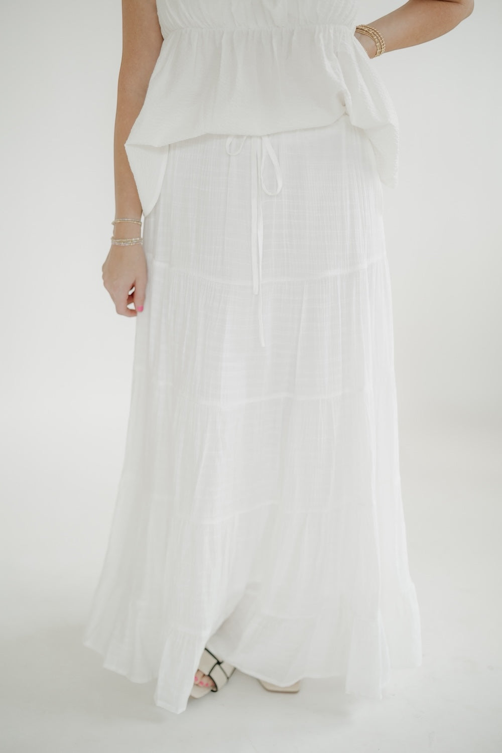 Imogen Ivory Tiered Maxi Skirt
