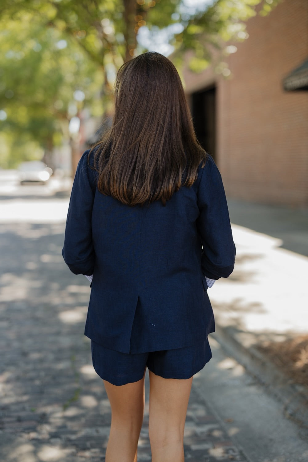 Mindy Navy Linen Blazer (XS-XL)