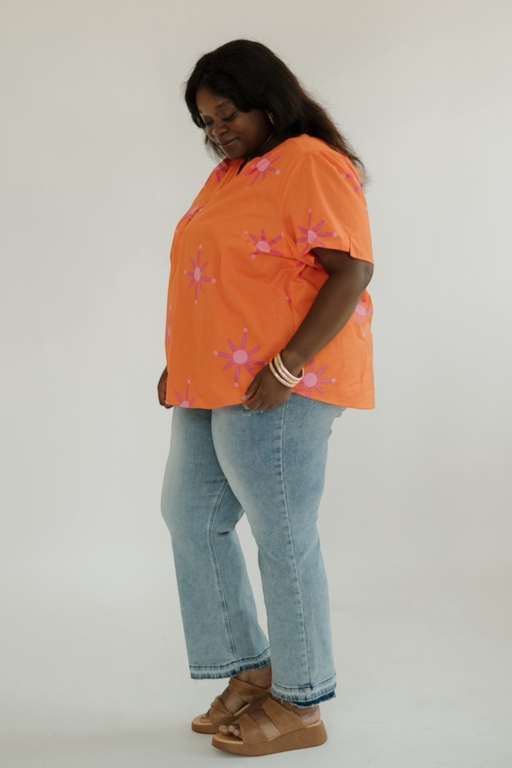 Karani Orange Starburst Top