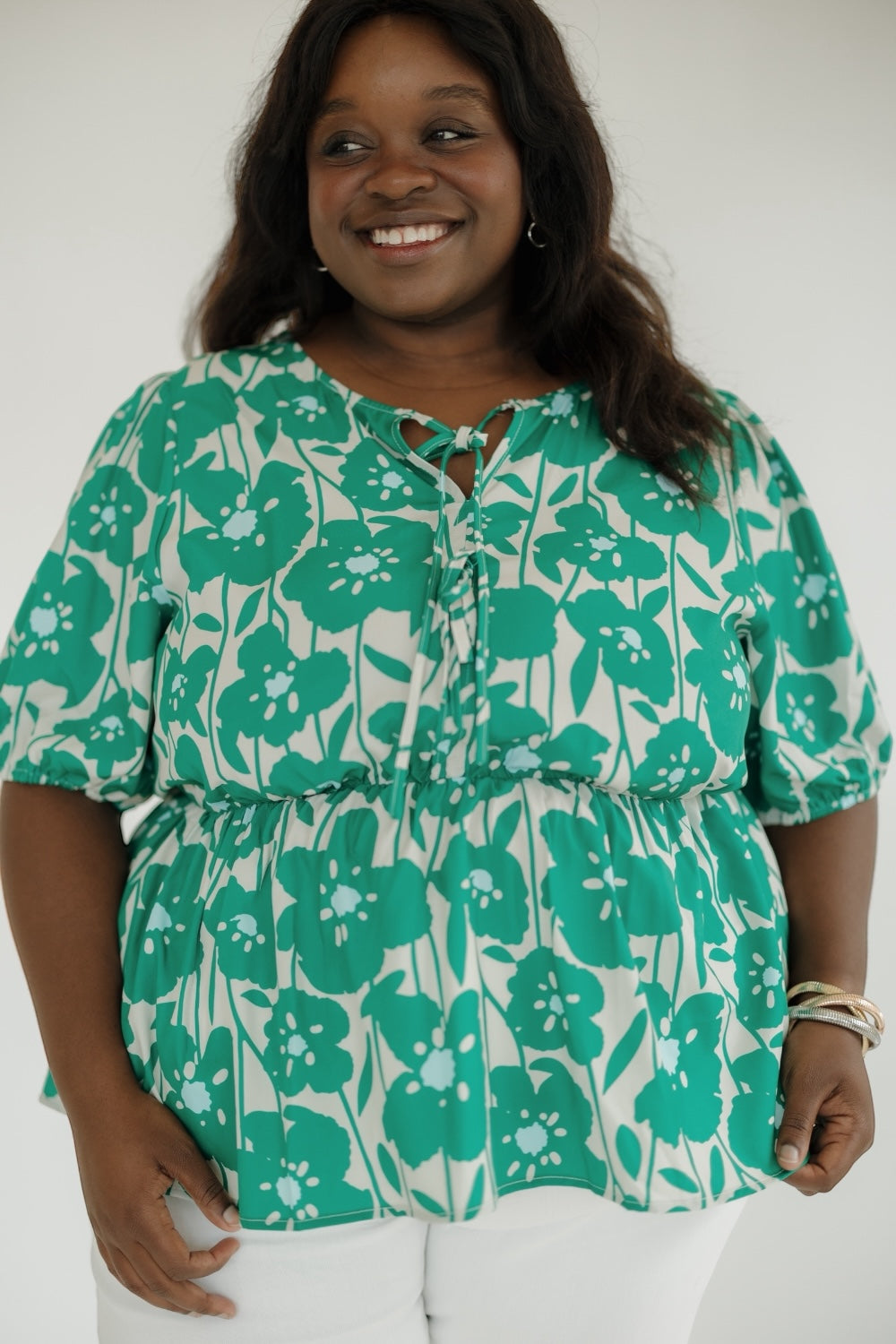 Sara Floral Peplum Top (S-3XL)